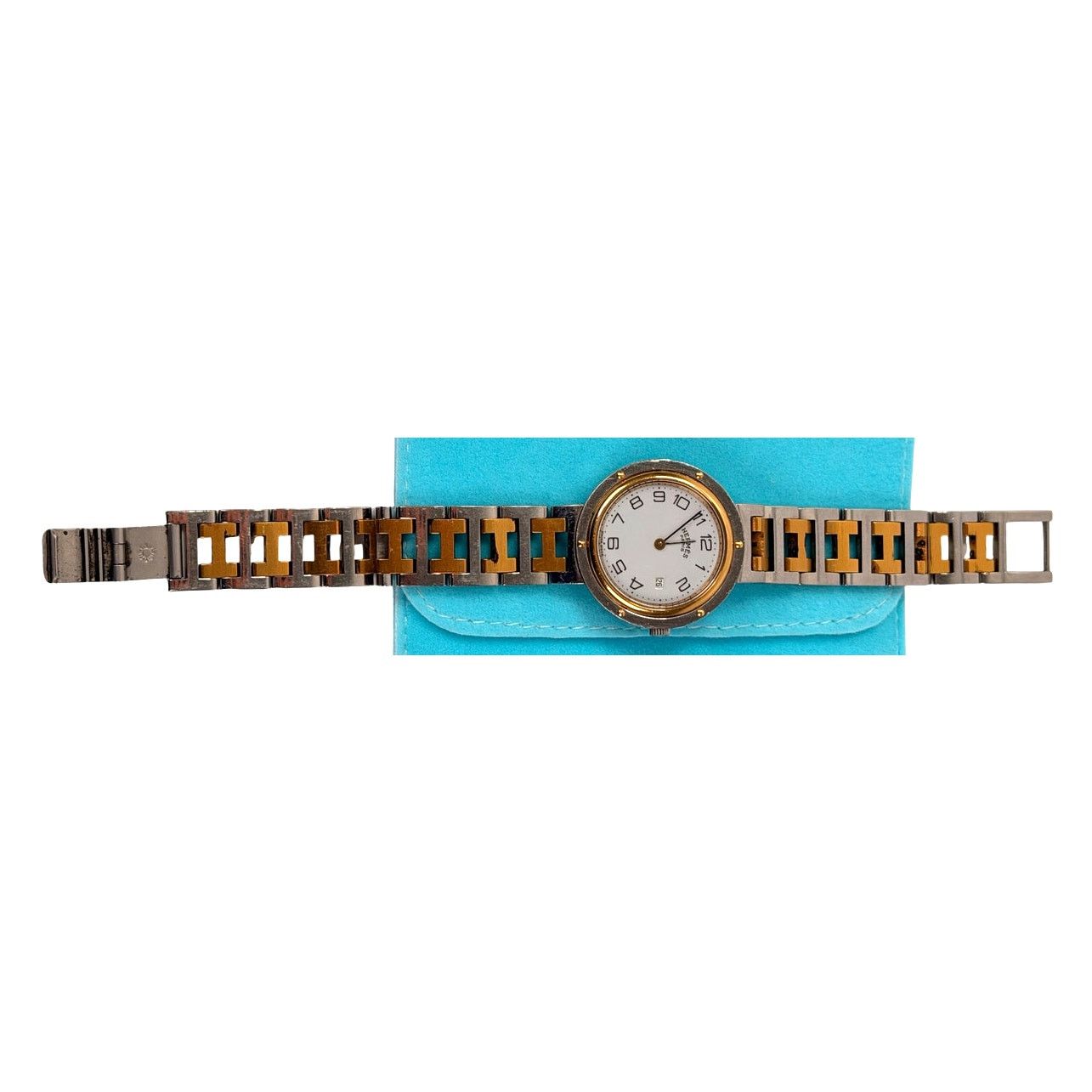 Hermes Hermès Clipper vintage two-tone watch H-link Size ONE SIZE - 3 Thumbnail