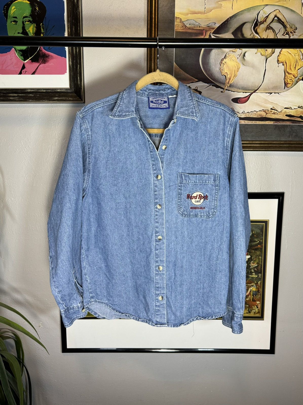 Hard Rock Cafe × Vintage Vintage Hard Rock Cafe Denim Button Up Shirt Size US S / EU 44-46 / 1 - 2 Thumbnail