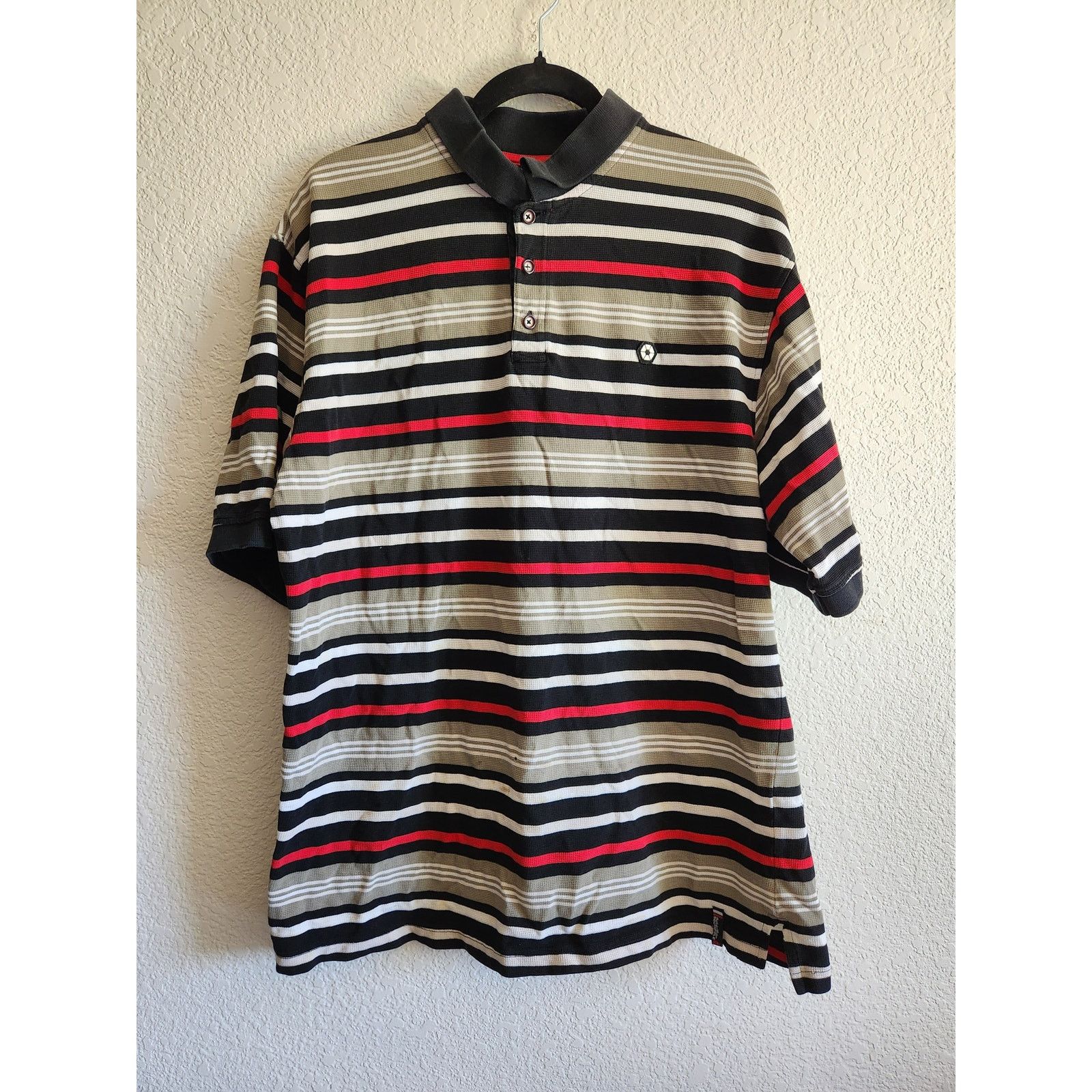 Southpole Y2k South Pole Men's Red & Black Striped Polo XL Size US XL / EU 56 / 4 - 1 Thumbnail