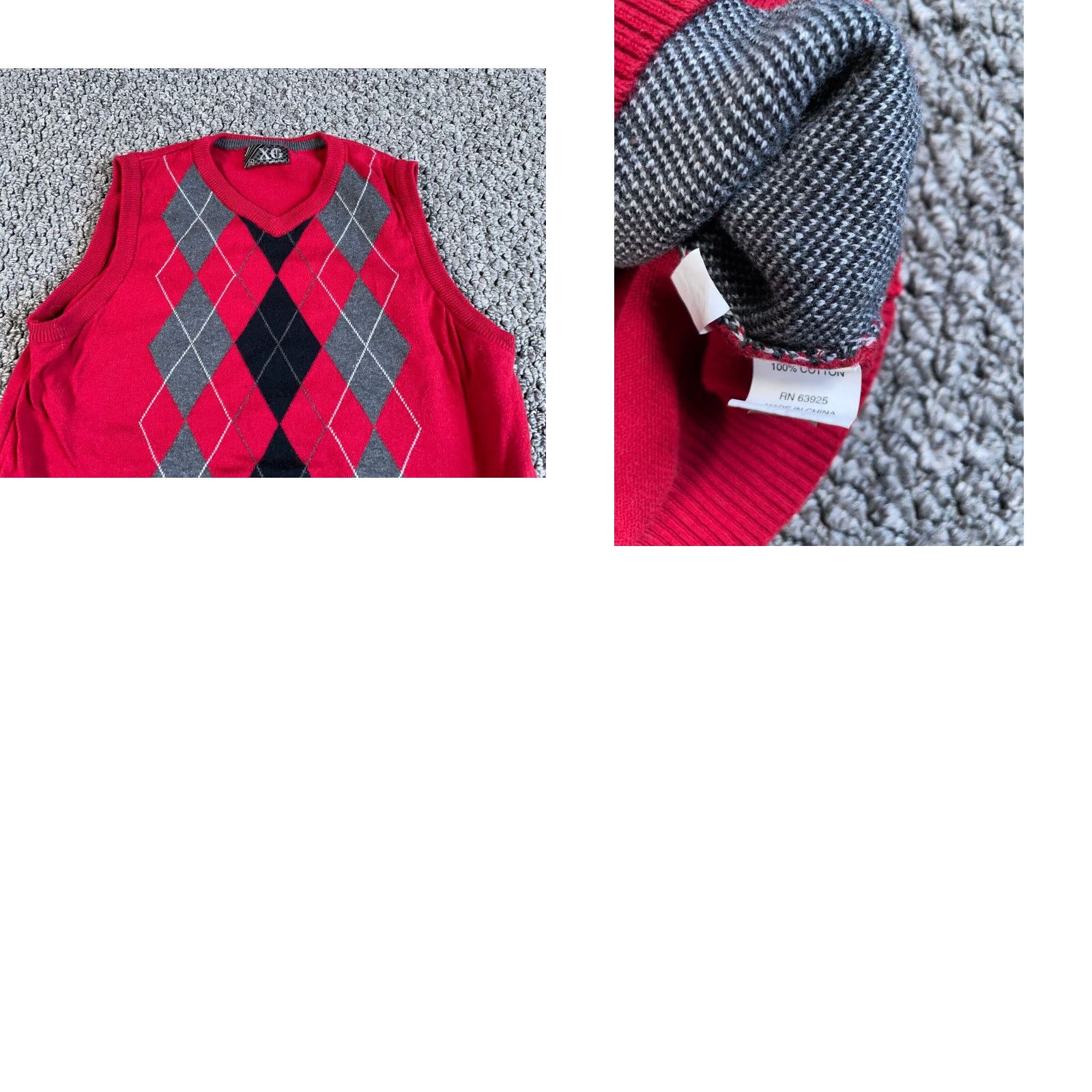 Vintage VINTAGE Extreme Gear Vest Adult XL Red Y2K Argyle V-Neck Knit Cotton Lightweight Preppy Classic Womens Size XL / US 12-14 / IT 48-50 - 8 Thumbnail
