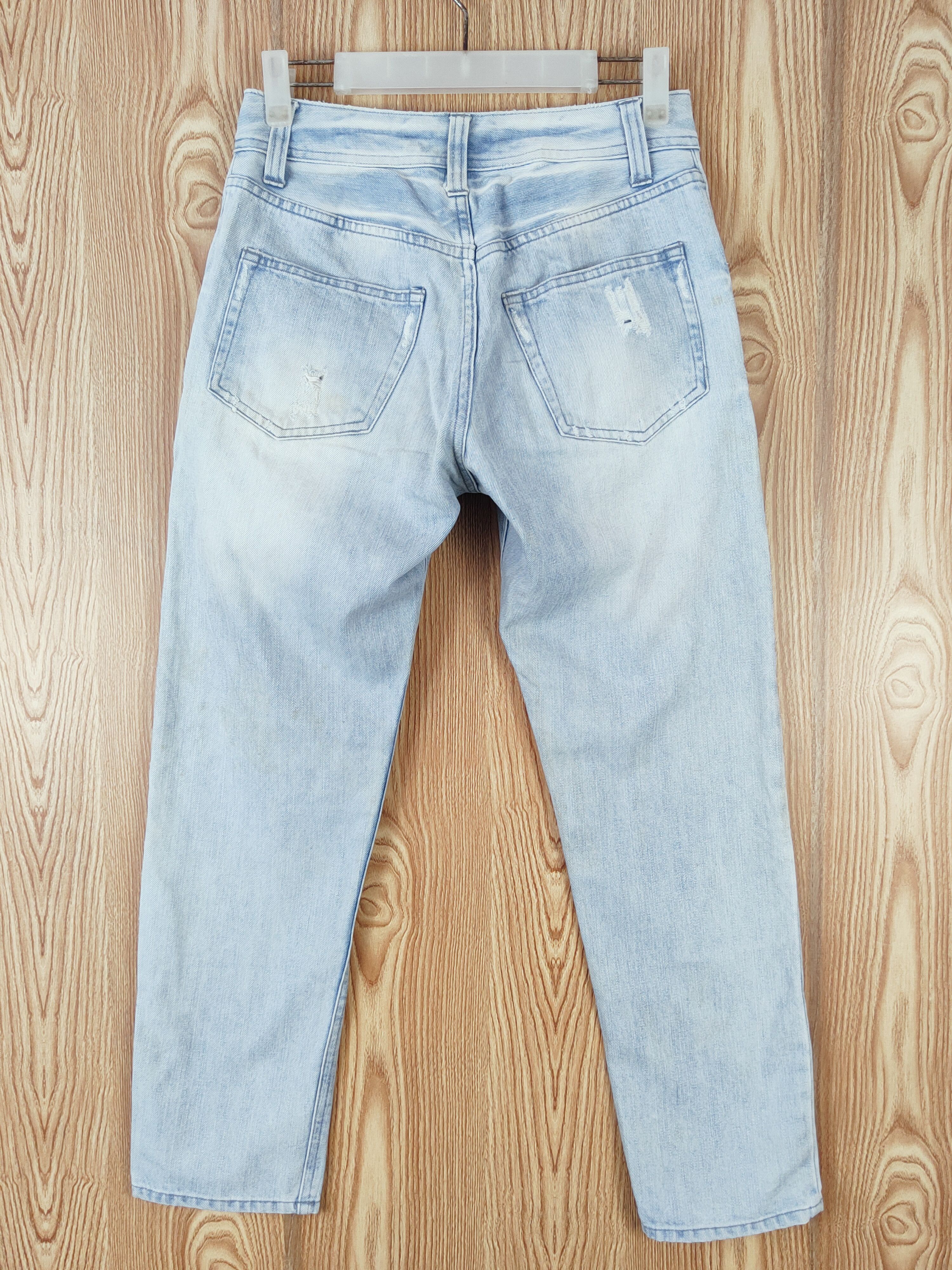 Japanese Brand One Way Blue Faded Distressed Ripped Jeans #W691 Size US 27 - 7 Thumbnail