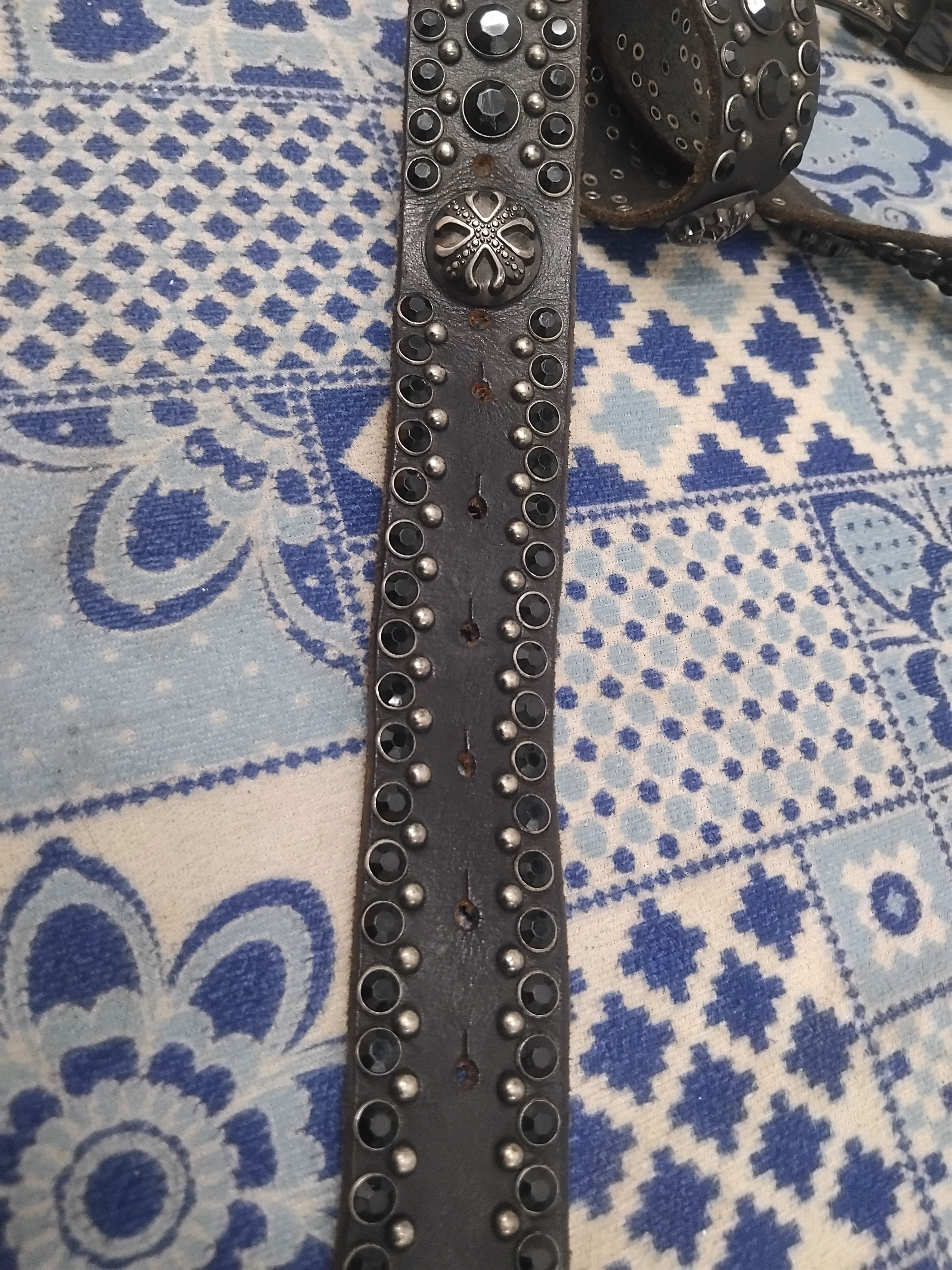 Isamu Katayama Backlash 💥Diablo punk rock leather solid brass belt Size ONE SIZE - 6 Thumbnail
