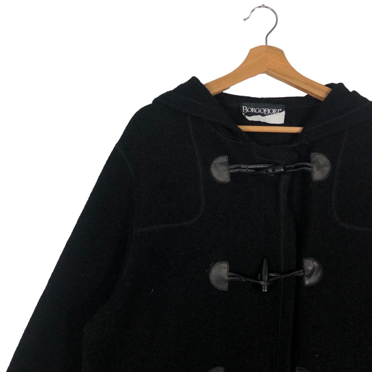 Vintage 🔥90’s Long Wool Jacket Herringbone Borgofiori Made in Italy Size US M / EU 48-50 / 2 - 6 Thumbnail