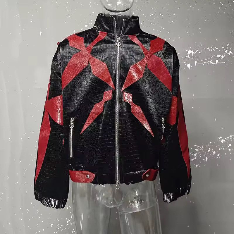 Other Designer PU Leather Zipper High Street Jacket Size US L / EU 52-54 / 3 - 3 Thumbnail
