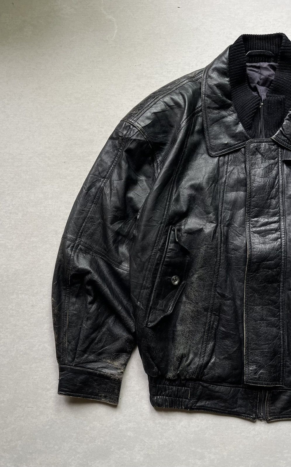 Genuine Leather × If Six Was Nine × Japanese Brand 🔥Vintage Black Pia Japan Leather Bomber Jacket Size US M / EU 48-50 / 2 - 4 Thumbnail