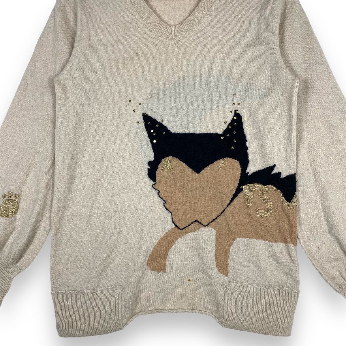 Designer × Issey Miyake × Tsumori Chisato BY ISSEY MIYAKE! TSUMORI CHISATO CAT DESIGN KNITTED JUMPER Size XS / US 0-2 / IT 36-38 - 2 Thumbnail