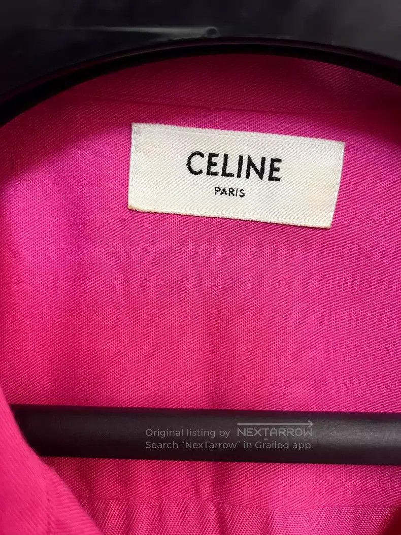 Celine CELINE size 39 Fuchsia Logo Black Edge Two Pocket Shirt Sho Size US S / EU 44-46 / 1 - 3 Thumbnail