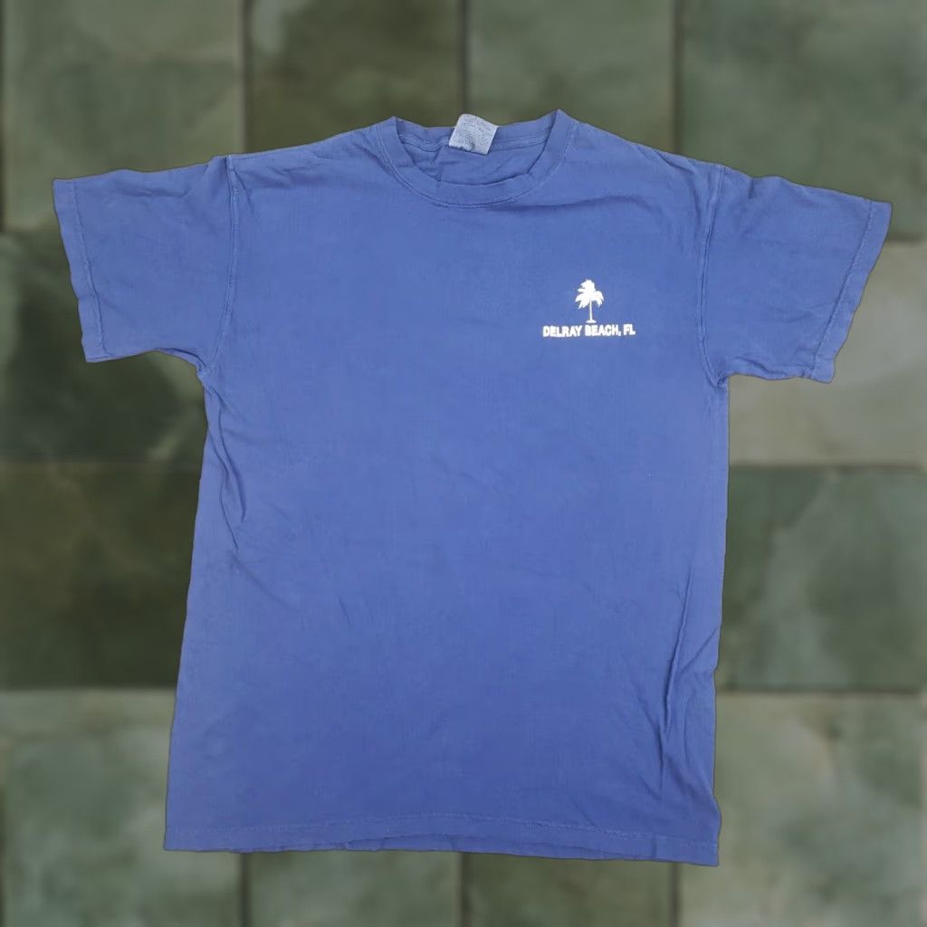Comfort Colors Delray Beach Florida T-shirt Mens Medium Blue Dive Bahama Short Sleeve Crew Neck Size US M / EU 48-50 / 2 - 1 Thumbnail