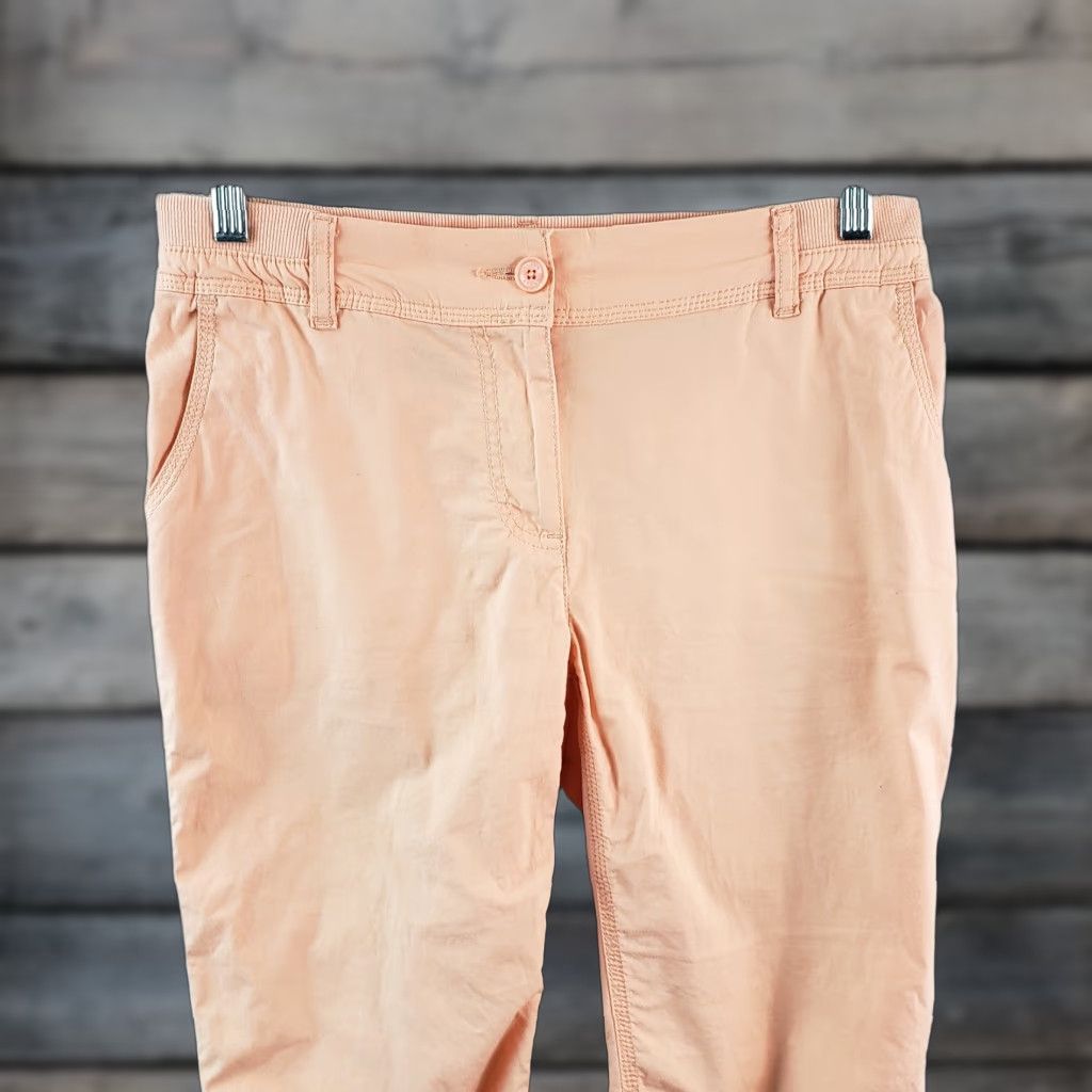 Vintage Chicos Womens Cropped Pants Zip Cotton Blend Mid Rise Orange 4 Inseam 20 Womens Size 27" / US 4 / IT 40 - 1 Thumbnail