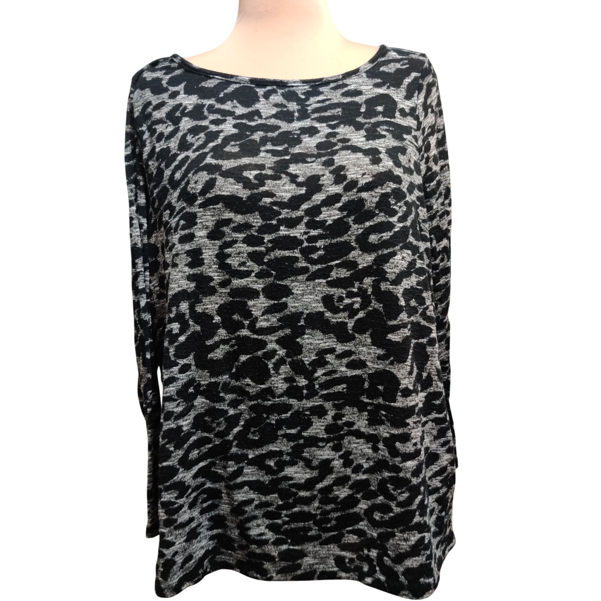 Other Sunny Leigh Plus Size 1X Black Gray Leopard Print Tunic Top Size XL / US 12-14 / IT 48-50 - 1 Thumbnail
