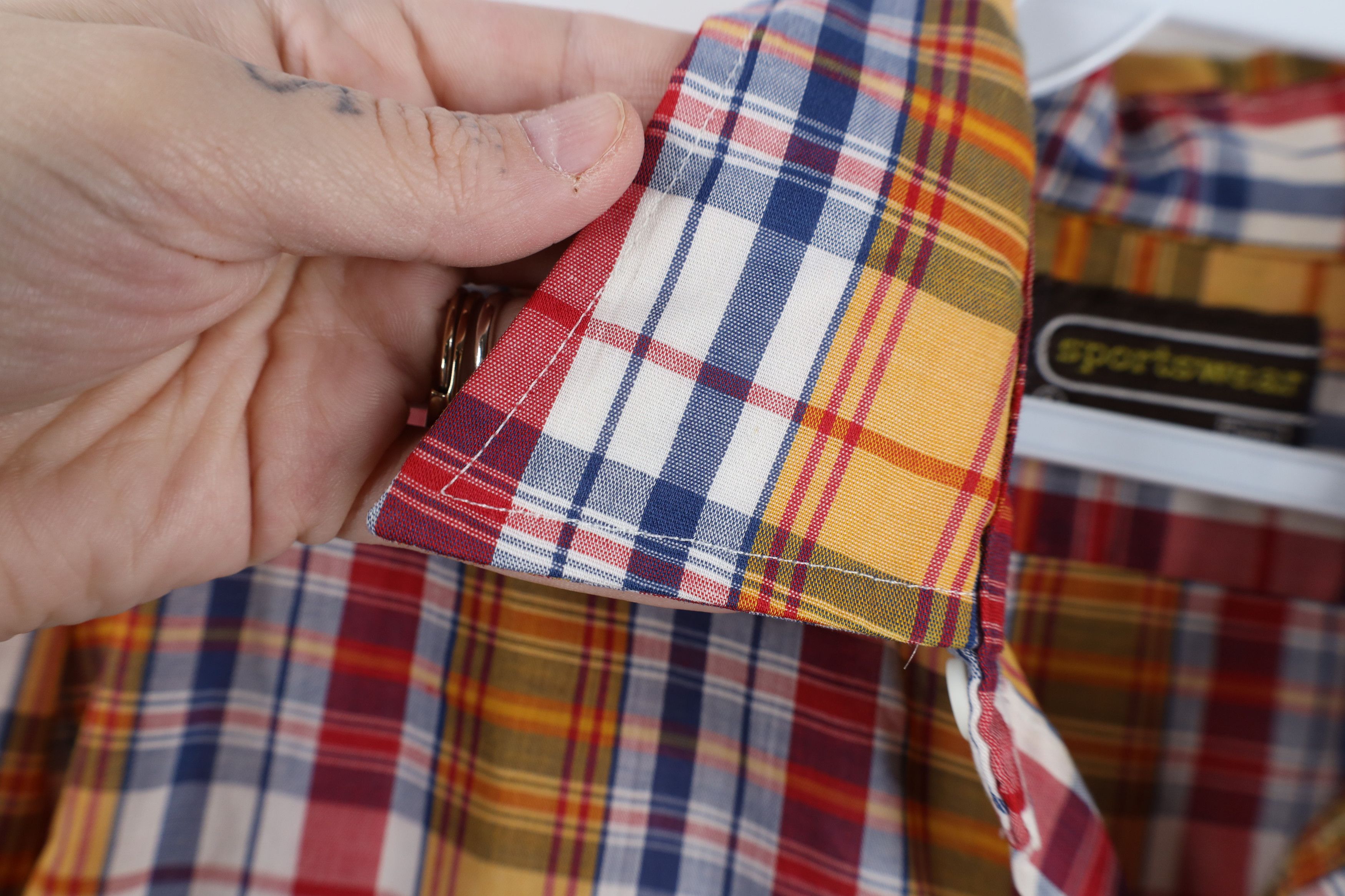 Vintage Vintage 70s Streetwear Cowboy Button Shirt Rainbow Plaid Size US L / EU 52-54 / 3 - 8 Thumbnail
