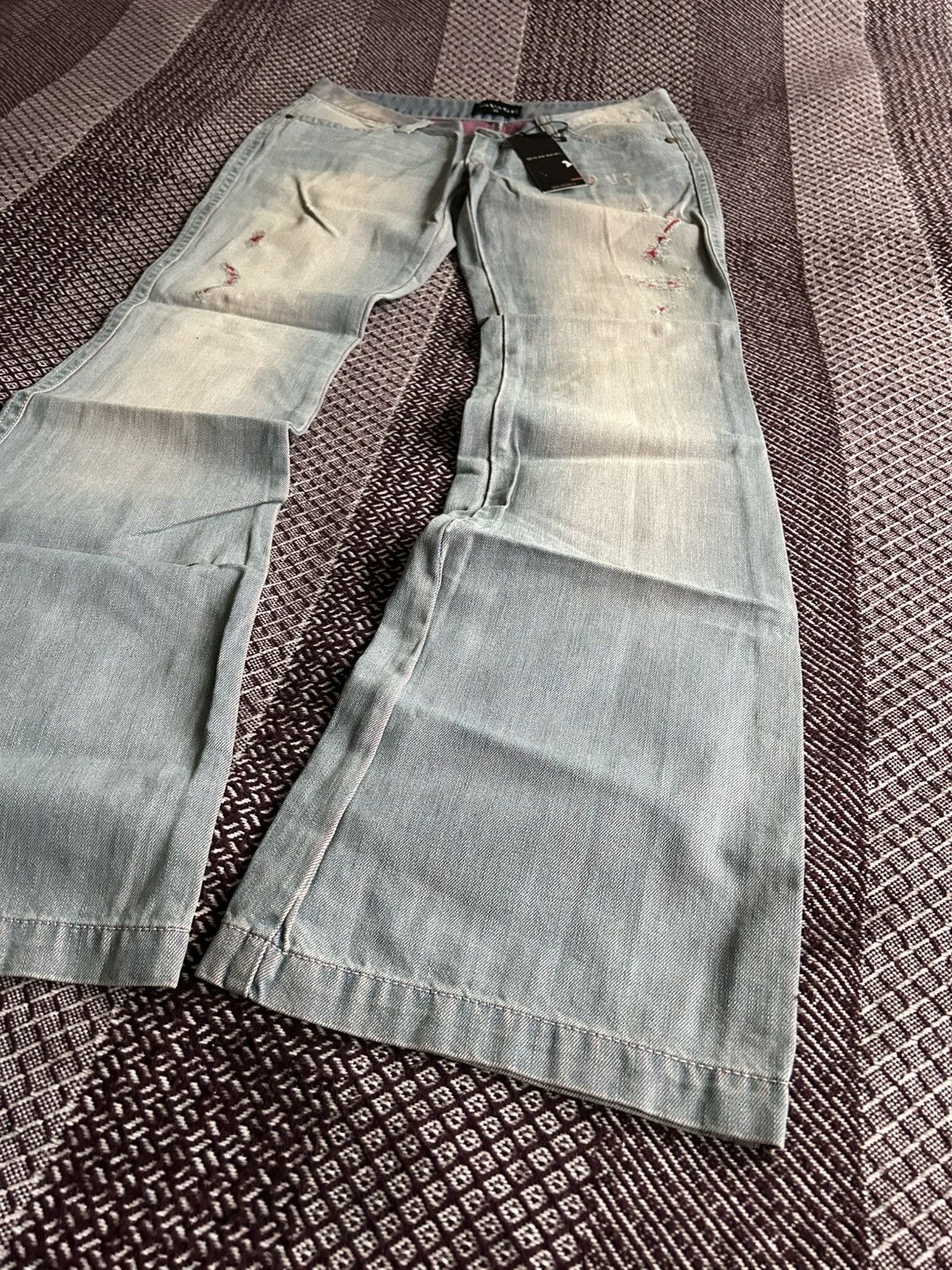 Vintage Vintage Savage Women Y2K Jeans Denim Faded Flare Pants Sz 46 Size 32" / US 10 / IT 46 - 3 Thumbnail