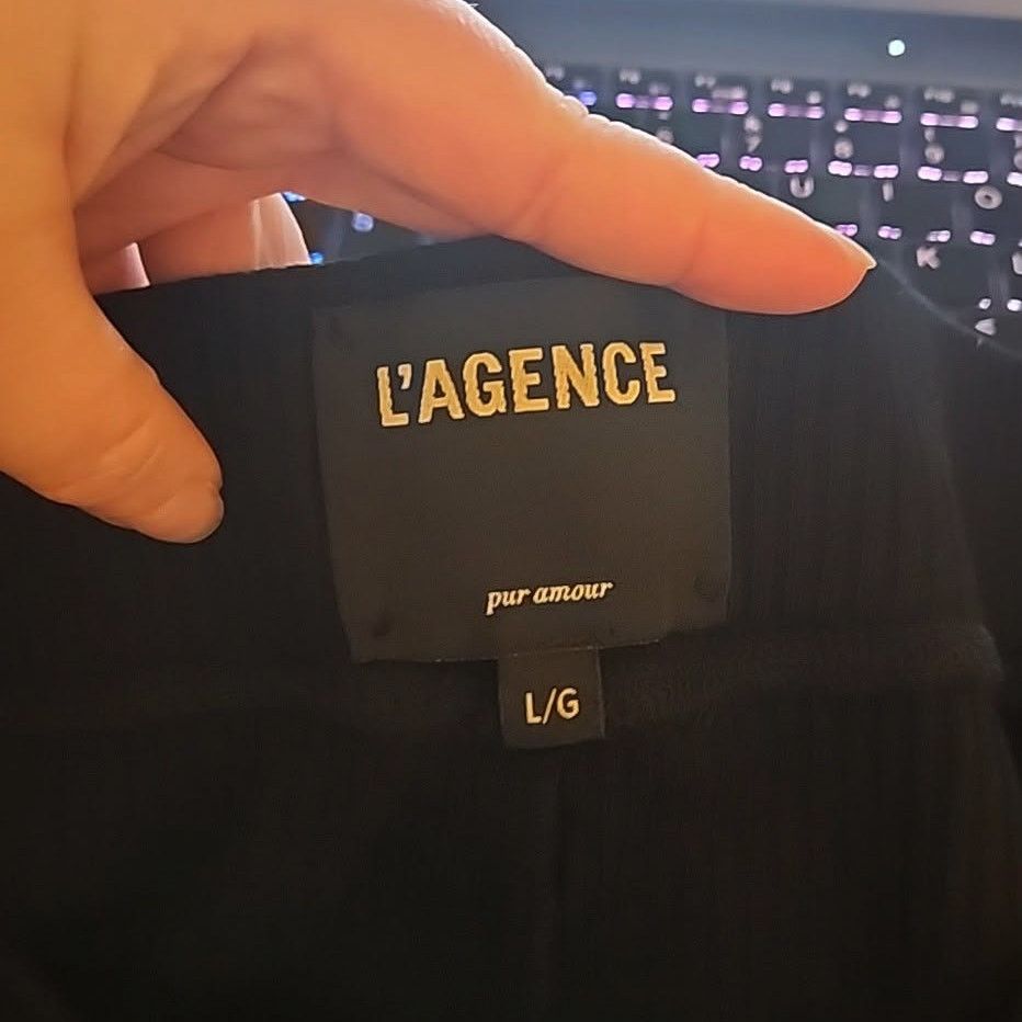 L'AGENCE L'Agence Crawford Wide Leg Pants Black Ribbed Size 30" / US 8 / IT 44 - 5 Thumbnail