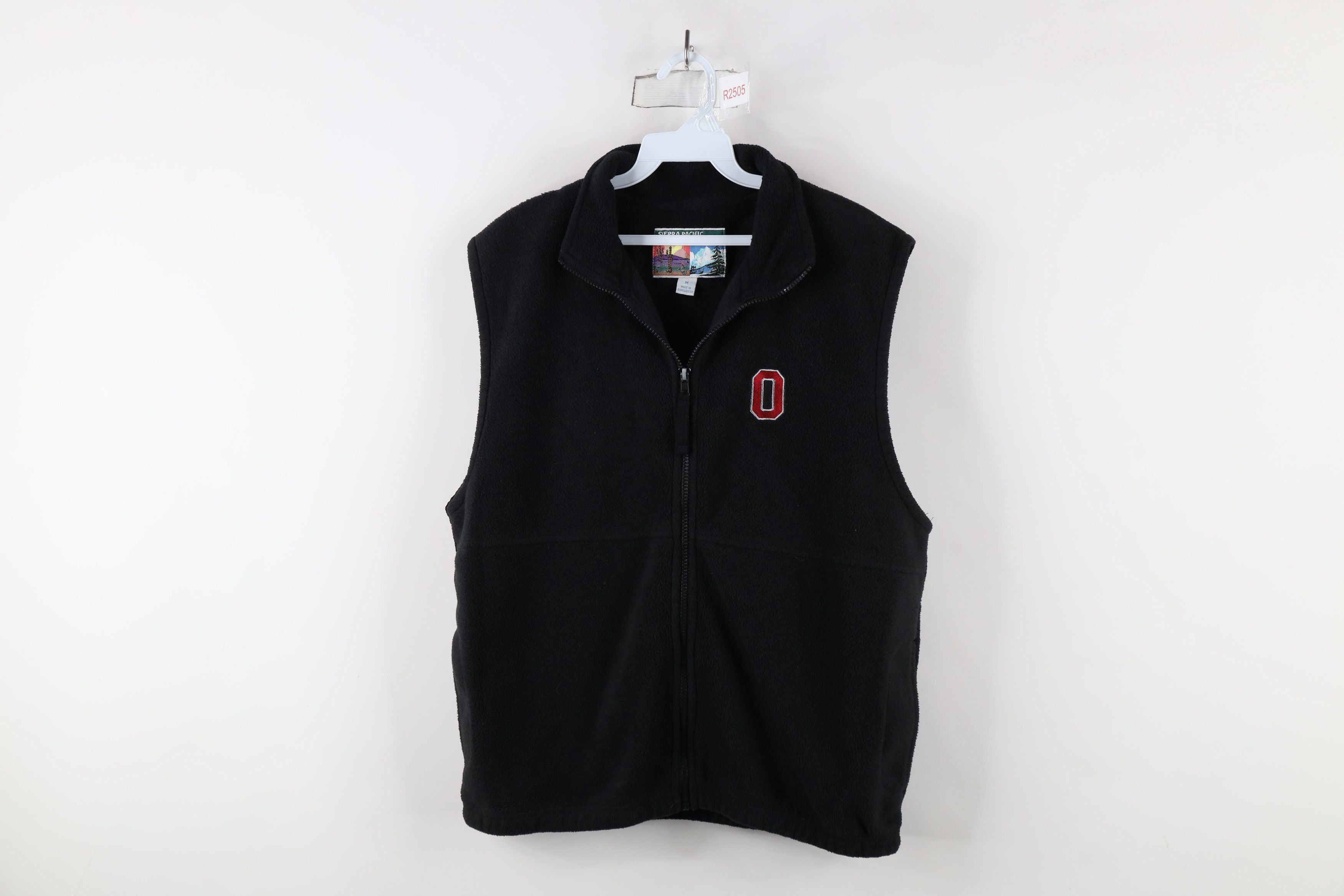 Vintage Vintage 90s University Full Zip Fleece Vest Jacket Black Size US M / EU 48-50 / 2 - 1 Thumbnail