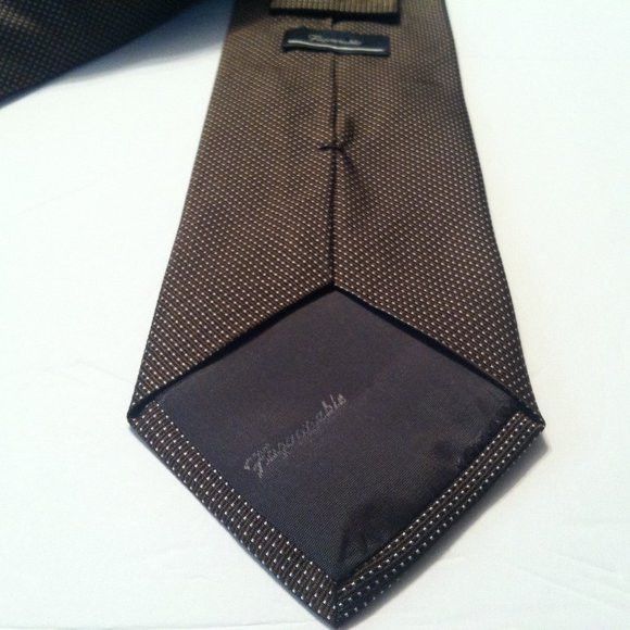Faconnable FACONNABLE MENS BROWN 100%SILK NECK TIE WIDTH: 3 1/2" Size ONE SIZE - 5 Thumbnail