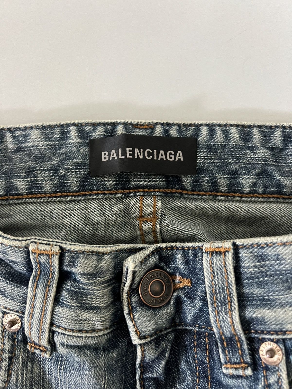 Balenciaga Balenciaga Stained Flared Jeans Size US 27 - 8 Thumbnail