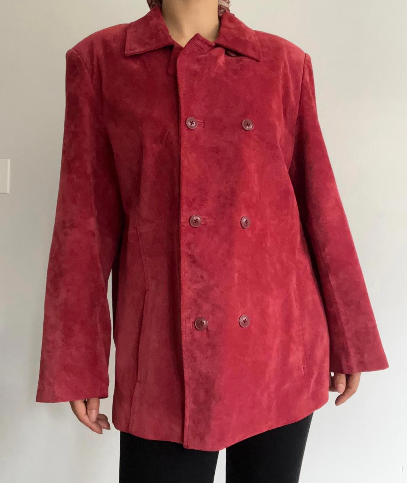 Other Women’s red leather suede jacket Size L / US 10 / IT 46 - 4 Thumbnail