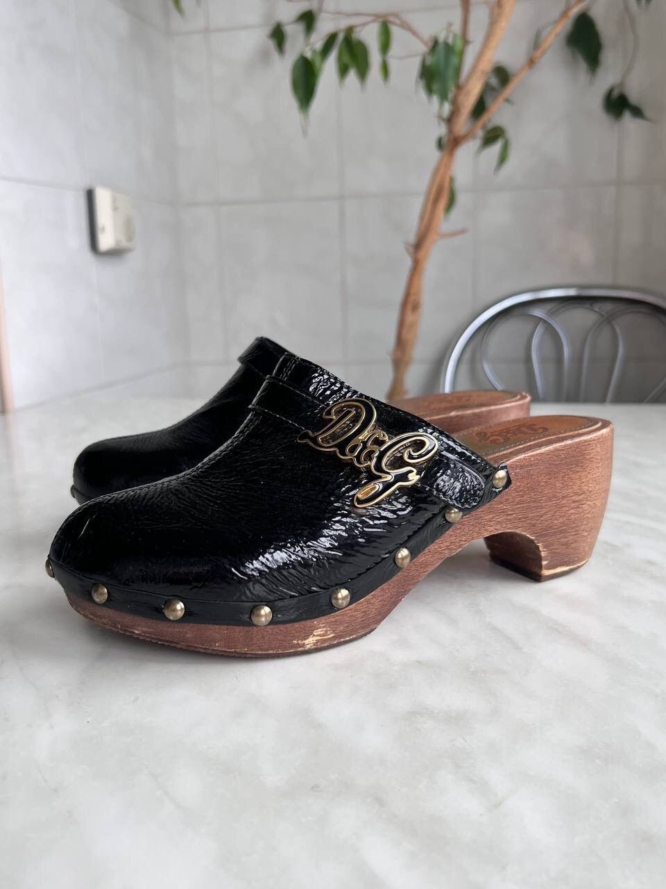 Dolce & Gabbana Dolce & Gabbana Clogs 90s/00s Vintage Sandals Woods Learher Size US 7.5 / IT 37.5 - 1 Thumbnail
