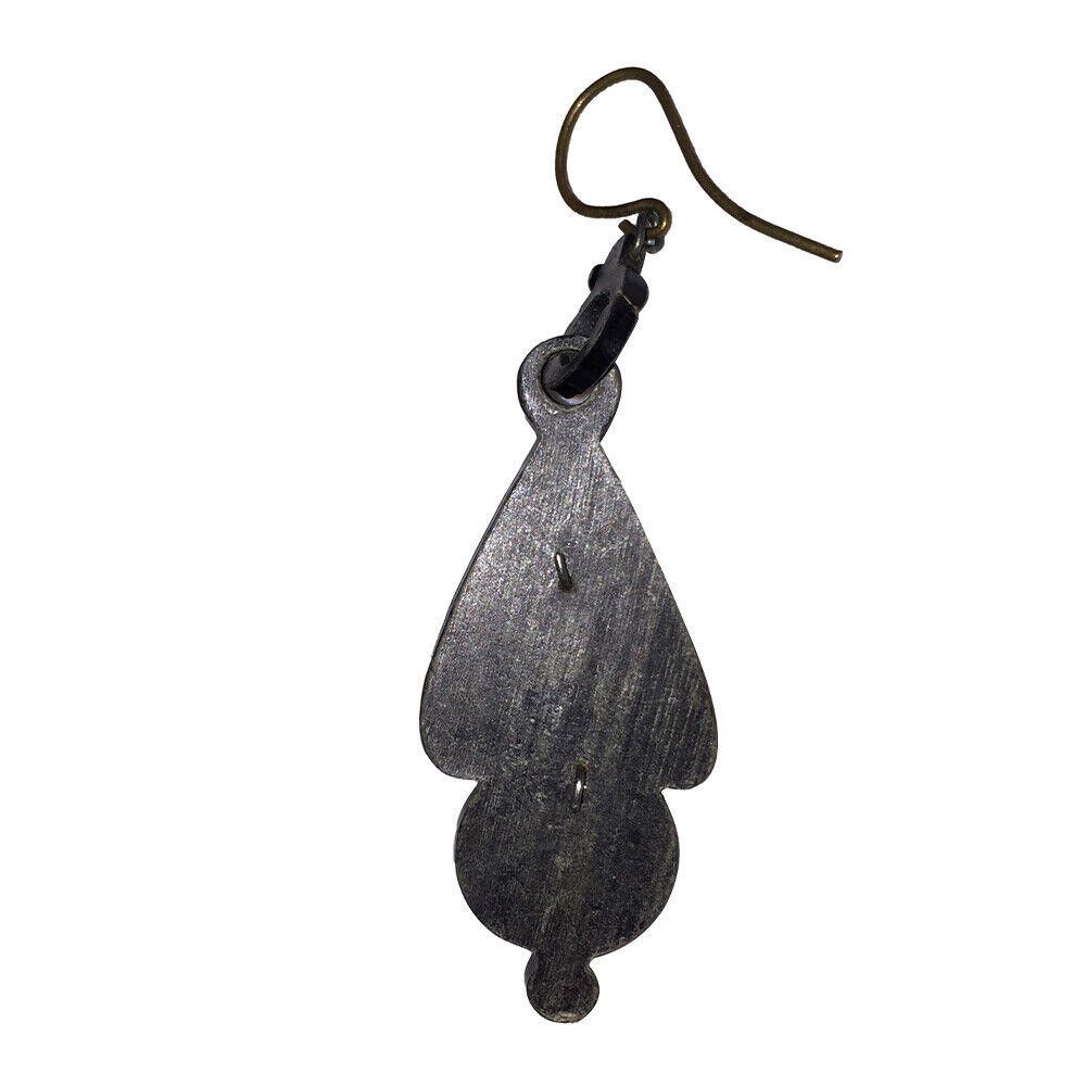 Handmade Victorian Carved Horn Drop Earrings Size ONE SIZE - 5 Thumbnail
