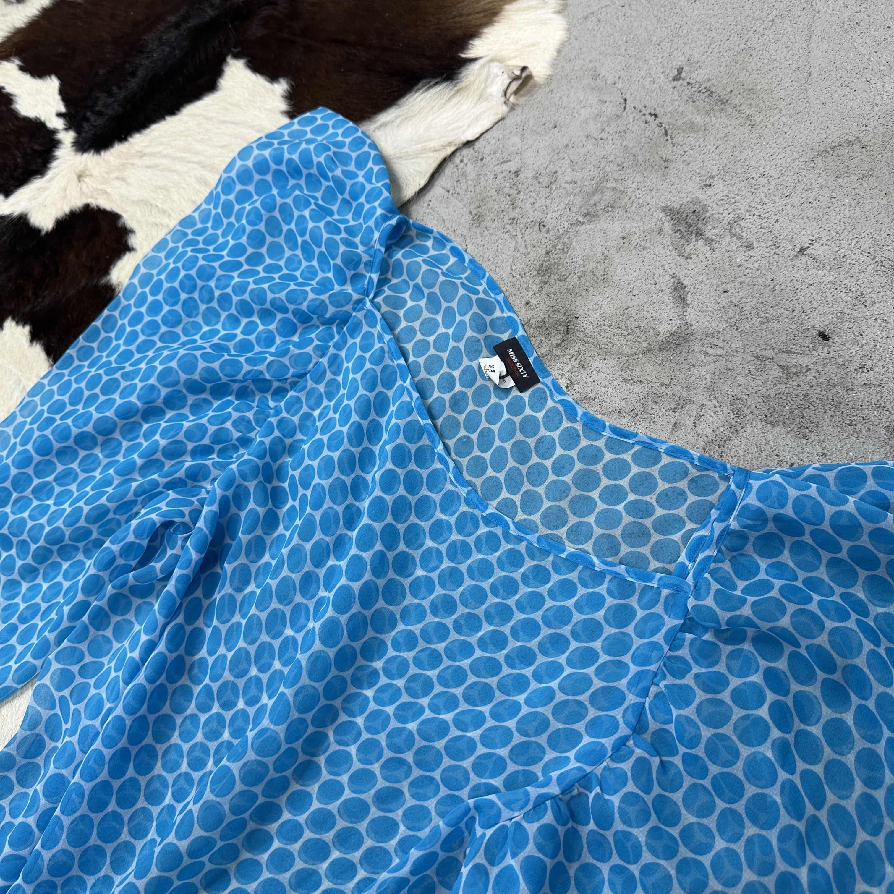 Miss Sixty Vintage Old Money Dot Print Miss Sixty Meshtop Y2K Size L / US 10 / IT 46 - 4 Thumbnail