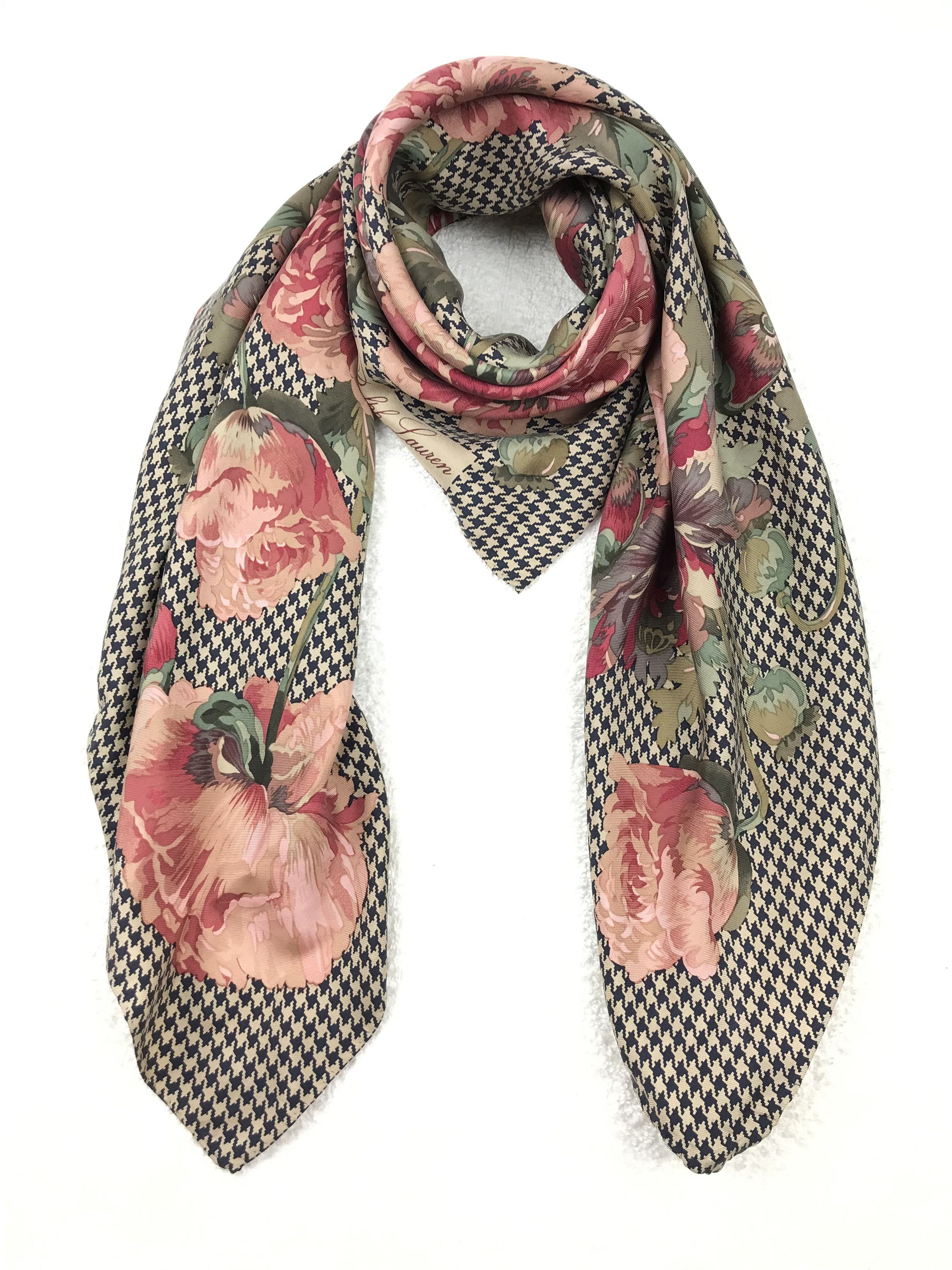 Ralph Lauren RL803 Vintage Ralph Lauren Silk Scarf Shawl Designer Scarf Size ONE SIZE - 3 Thumbnail