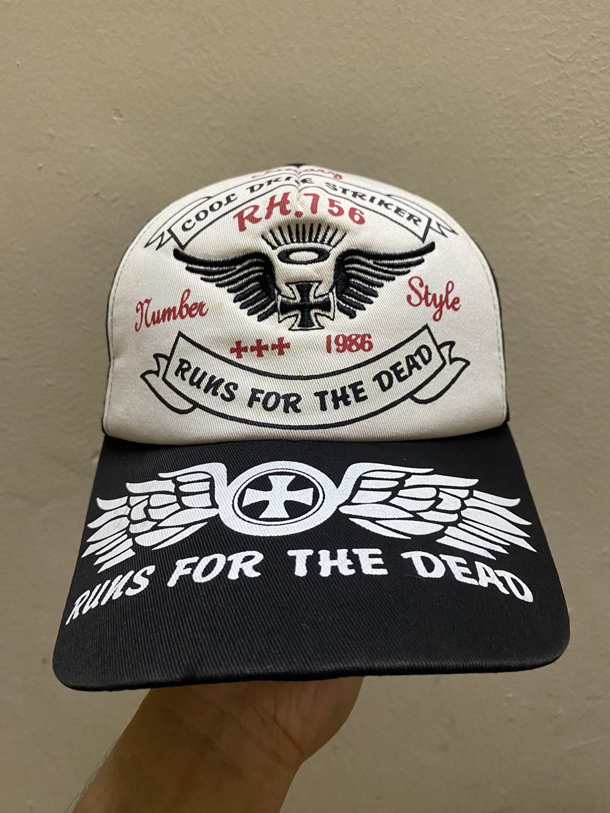 Japanese Brand × Vintage 💥VINTAGE RUN FOR THE DEAD ANGEL CROSSED CAP HAT BY 🇯🇵 Size ONE SIZE - 1 Thumbnail