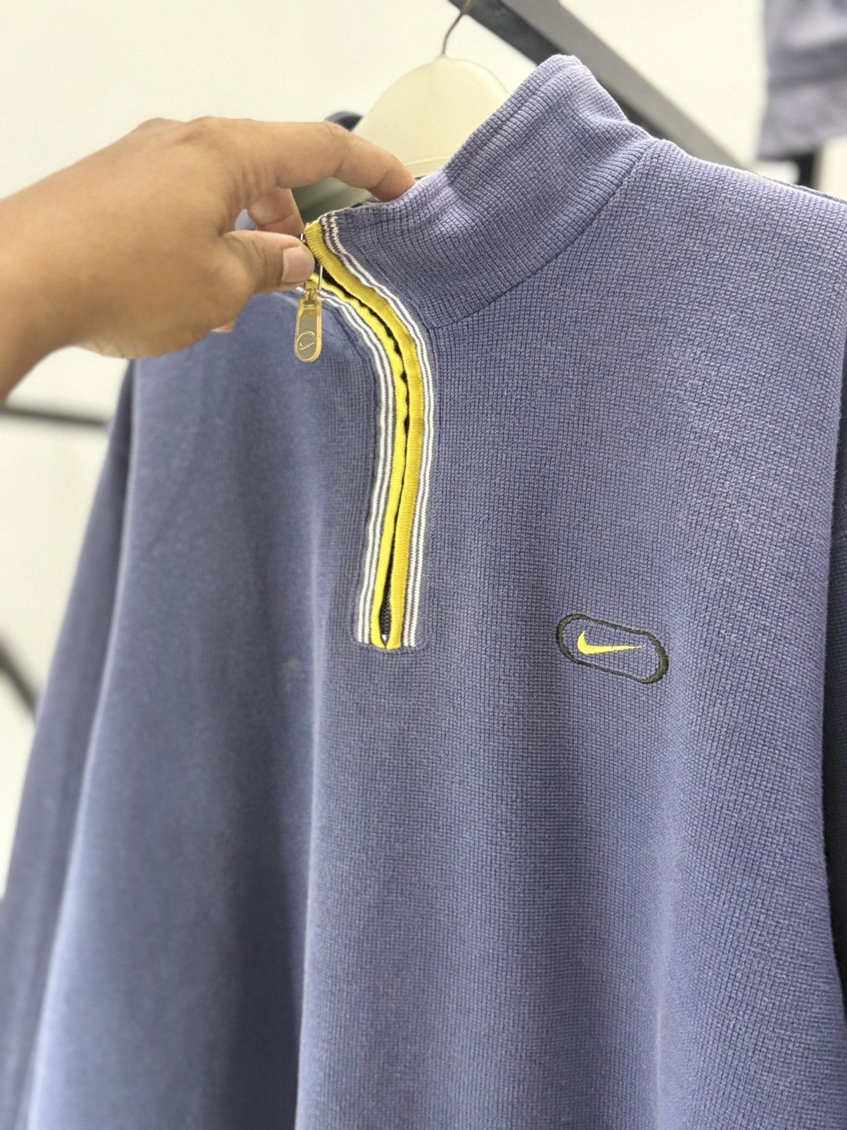 Nike 🔥 Vtg 2000 Nike Swoosh Embroidery Half zipper Sweatshirt Size US L / EU 52-54 / 3 - 5 Thumbnail