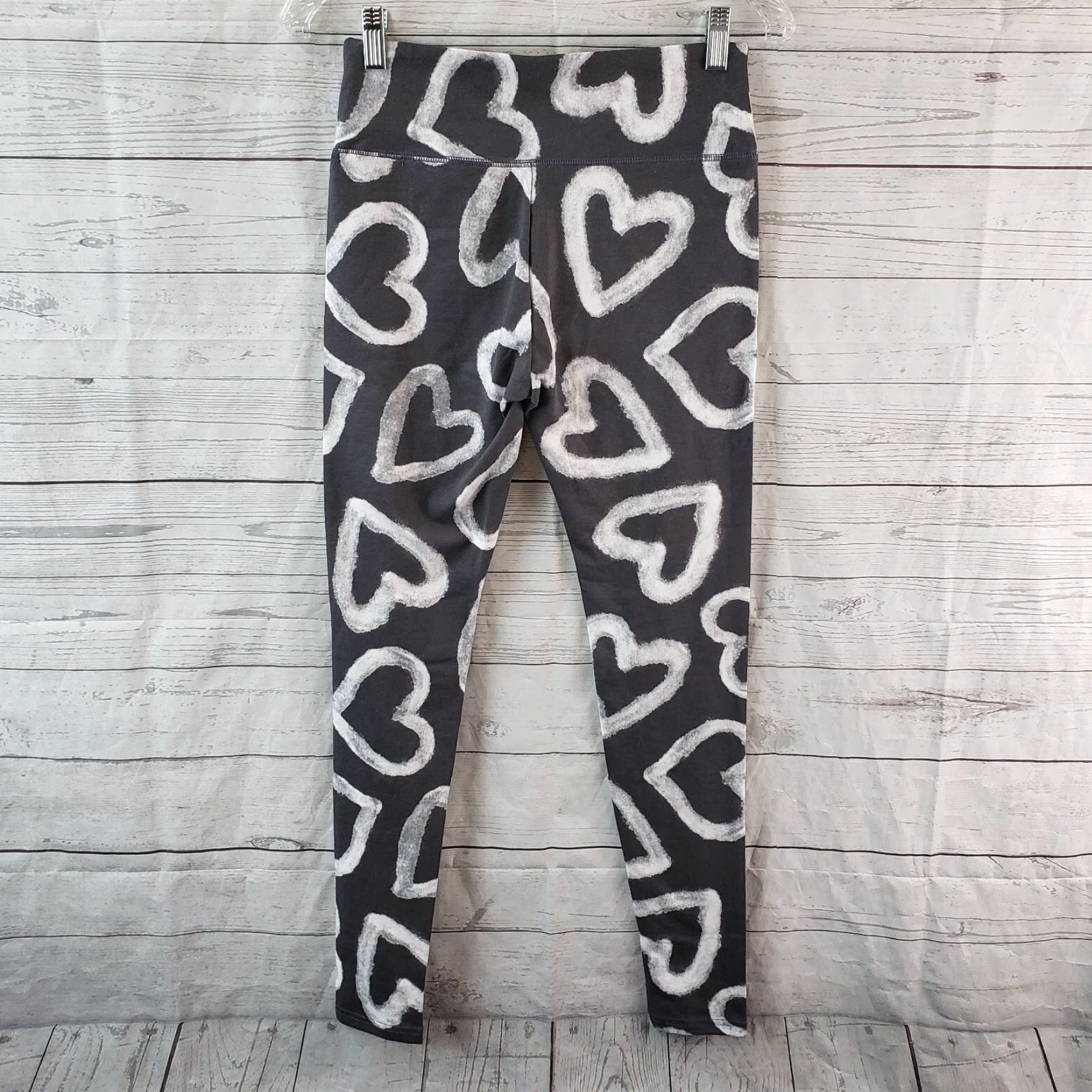 Vintage Wild Fable Womens Leggings XS Gray White Heart Print Cotton Blend Size 26" / US 2 / IT 38 - 3 Thumbnail