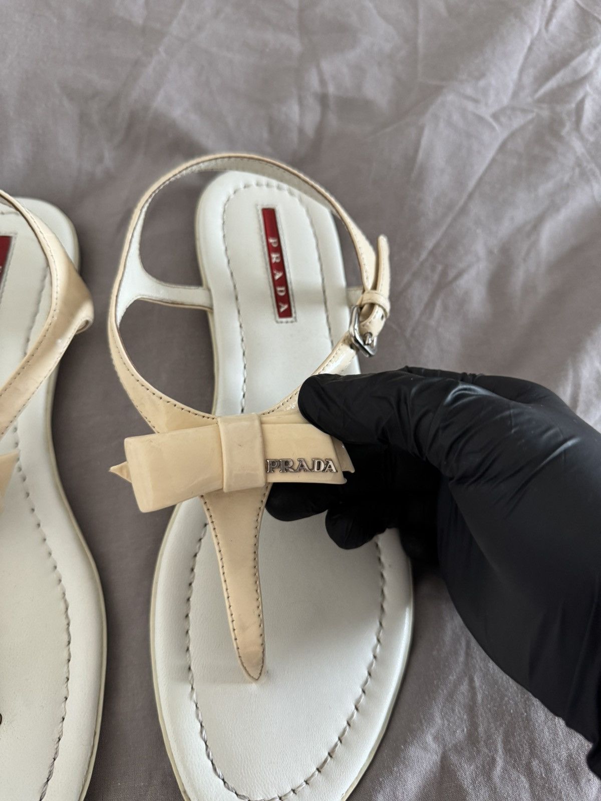 Prada Laxury Prada Patent Leather Sandals Womens Size US 8 / IT 38 - 5 Thumbnail