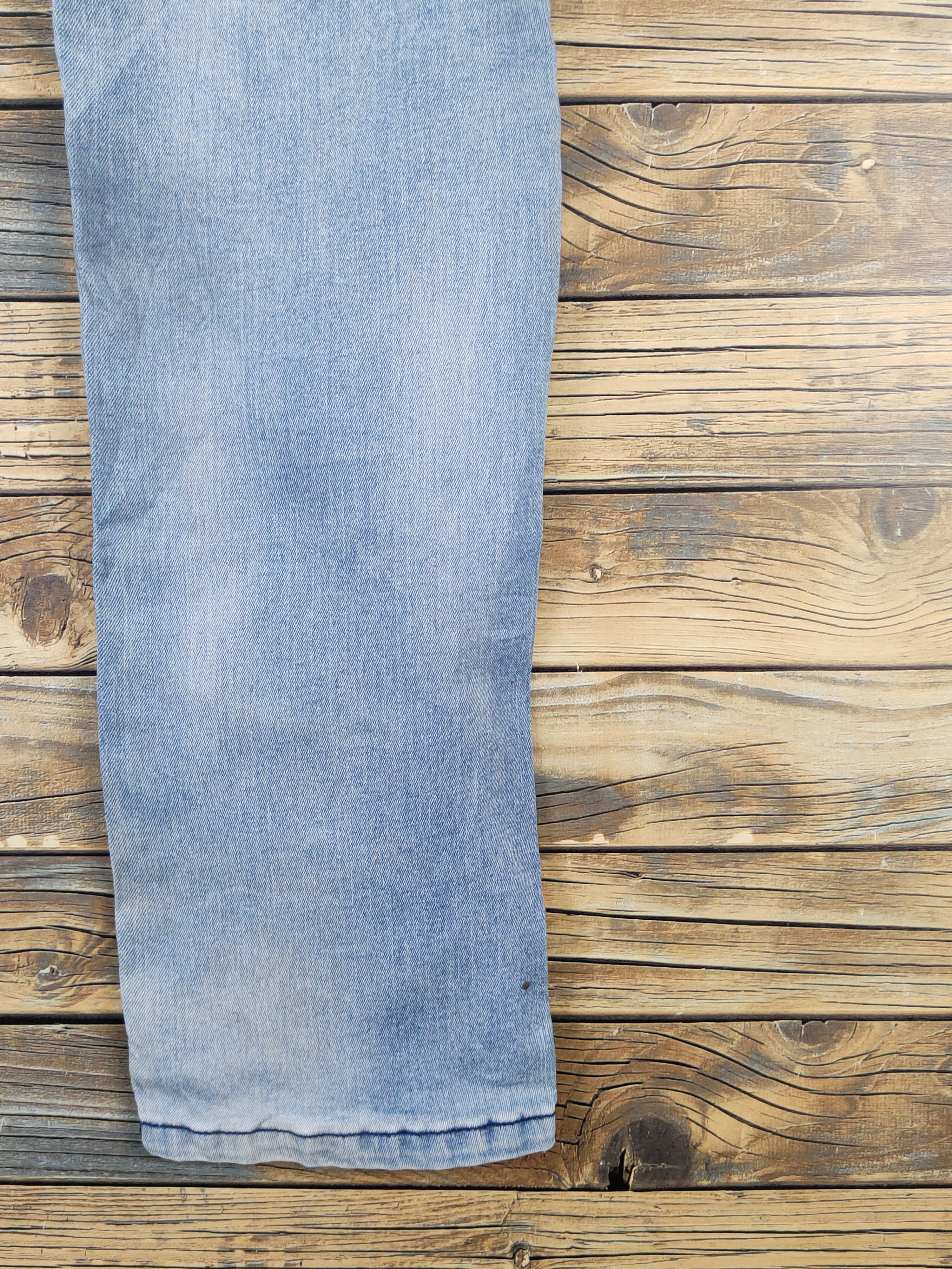 Japanese Brand Blue Monster Clothing Blue Distressed Ripped Jeans #W1495 Size US 31 - 14 Thumbnail