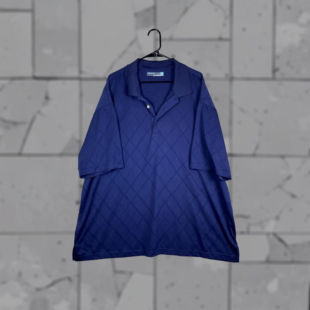 Roundtree & Yorke Roundtree & Yorke Blue Argyle Polo Shirt Mens 3XLT Big & Tall Short Sleeve Size US XXL / EU 58 / 5 - 1 Thumbnail