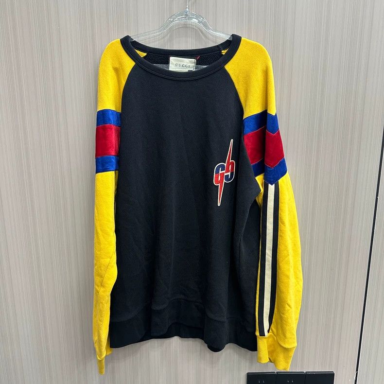 Gucci Gucci Yellow Black Colorblock Sweatshirt- DMC Size US XL / EU 56 / 4 - 1 Thumbnail