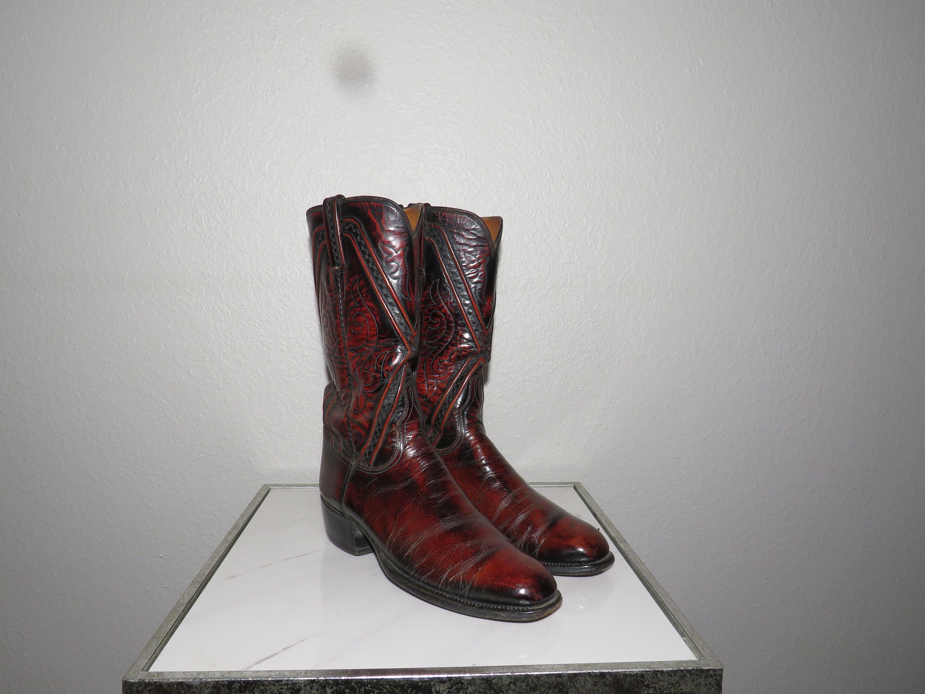 Lucchese Lucchese Boots Black Cherry Handmade Texas USA (Men’s) Size US 8 / EU 41 - 1 Thumbnail