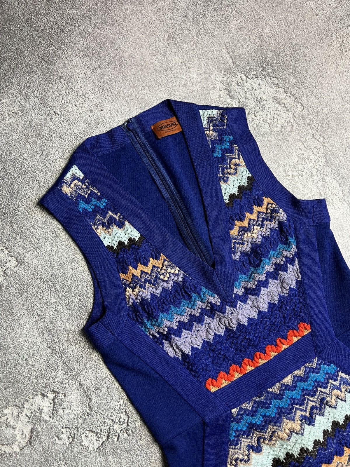 Missoni Missoni Orange Label Sleeveless Multicolor Knit Mock Dress Size M / US 6-8 / IT 42-44 - 3 Thumbnail