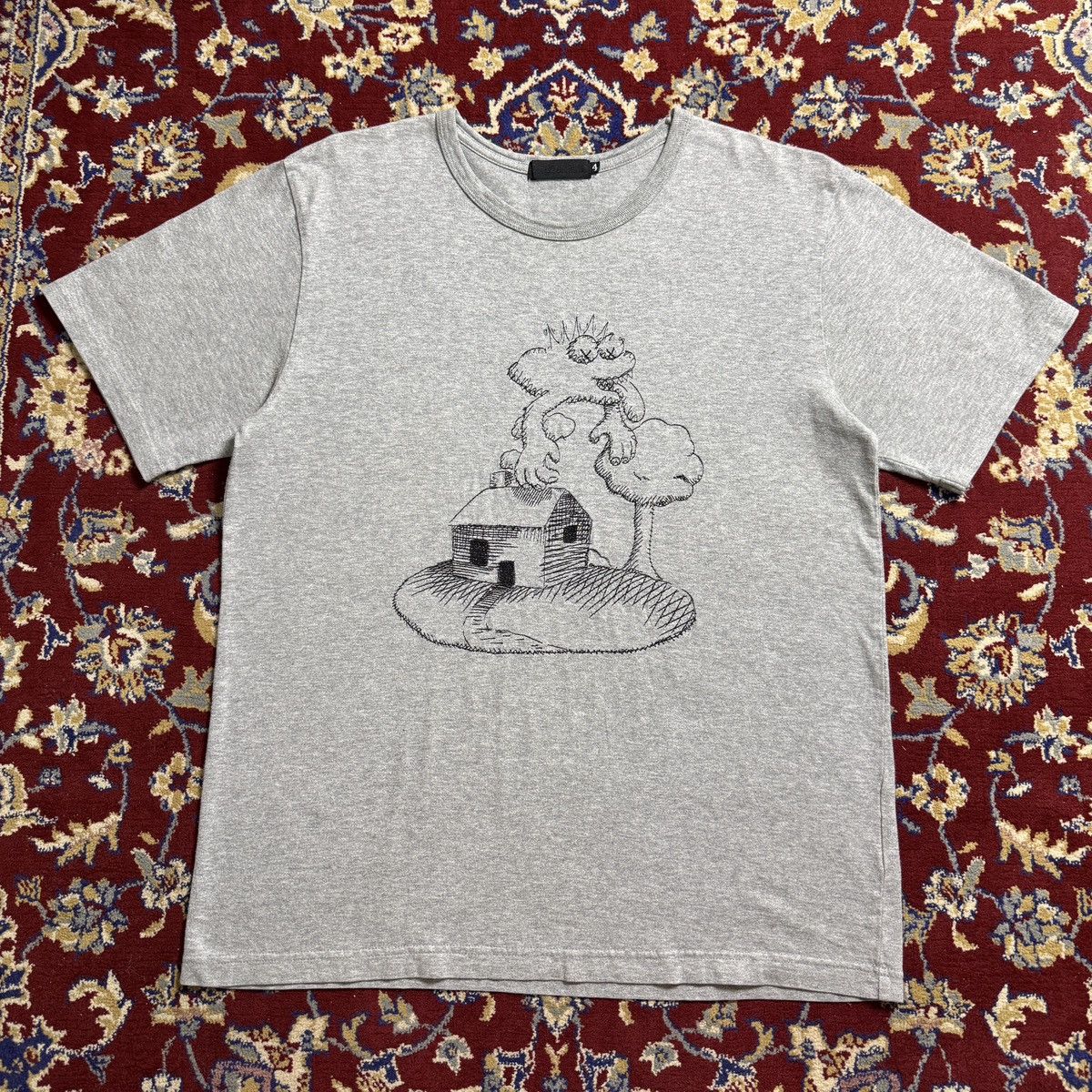 Original Fake OriginalFake Kaws Embroidered graphic Tee artist RARE 2000s Size US L / EU 52-54 / 3 - 2 Thumbnail