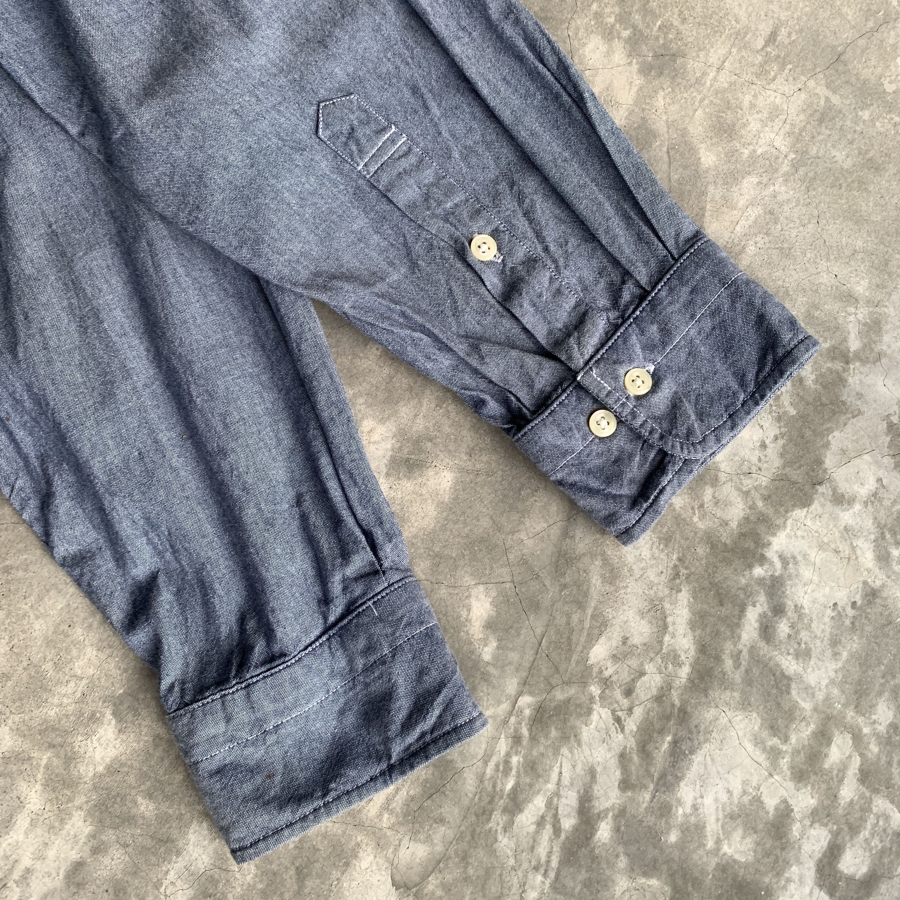 Japanese Brand × Vintage Schiatti Oku inc. Chambray Shirt Button down Size US M / EU 48-50 / 2 - 10 Thumbnail
