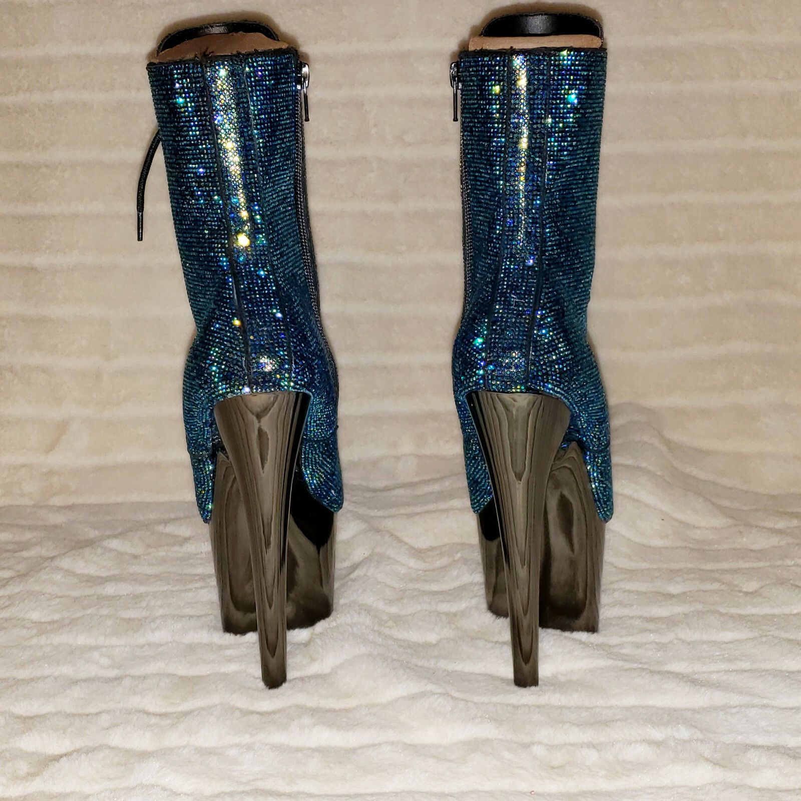 Other Bejeweled 1020CHRS Teal Pewter Rhinestone 7" High Heel Platf Size US 9 / IT 39 - 4 Thumbnail
