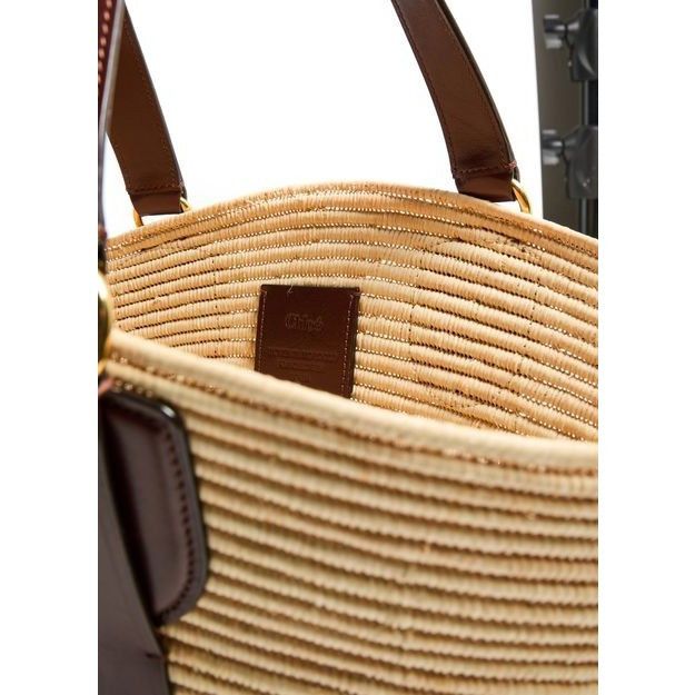 Chloe Chloe Kerala 25 Dark Ebony Raffia Effect Basket Shoulder Bag Size ONE SIZE - 6 Thumbnail