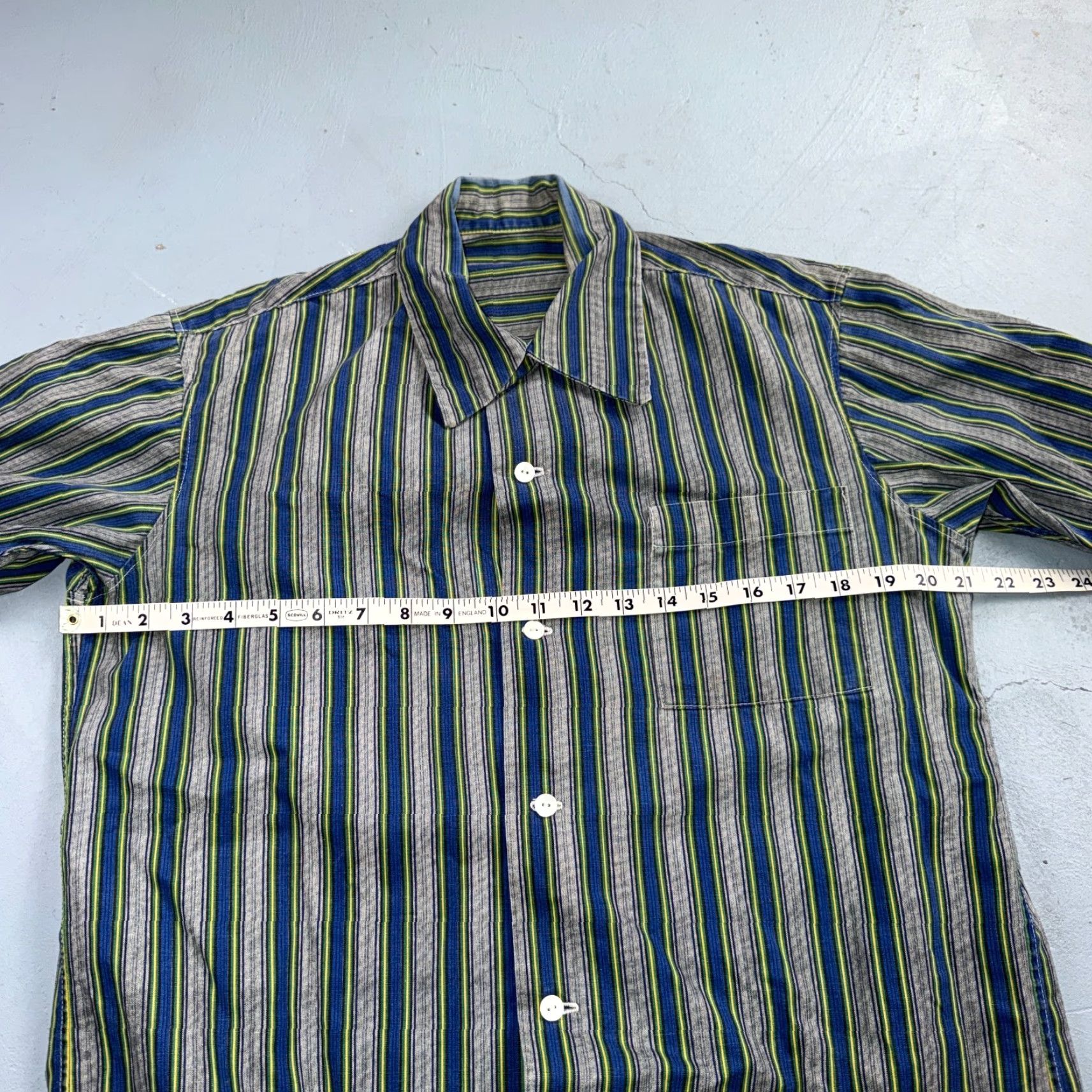 Vintage VINTAGE 50s 60s Striped Bowling Shirt Rockabilly Loop Collar Handmade Size M Size US M / EU 48-50 / 2 - 4 Thumbnail