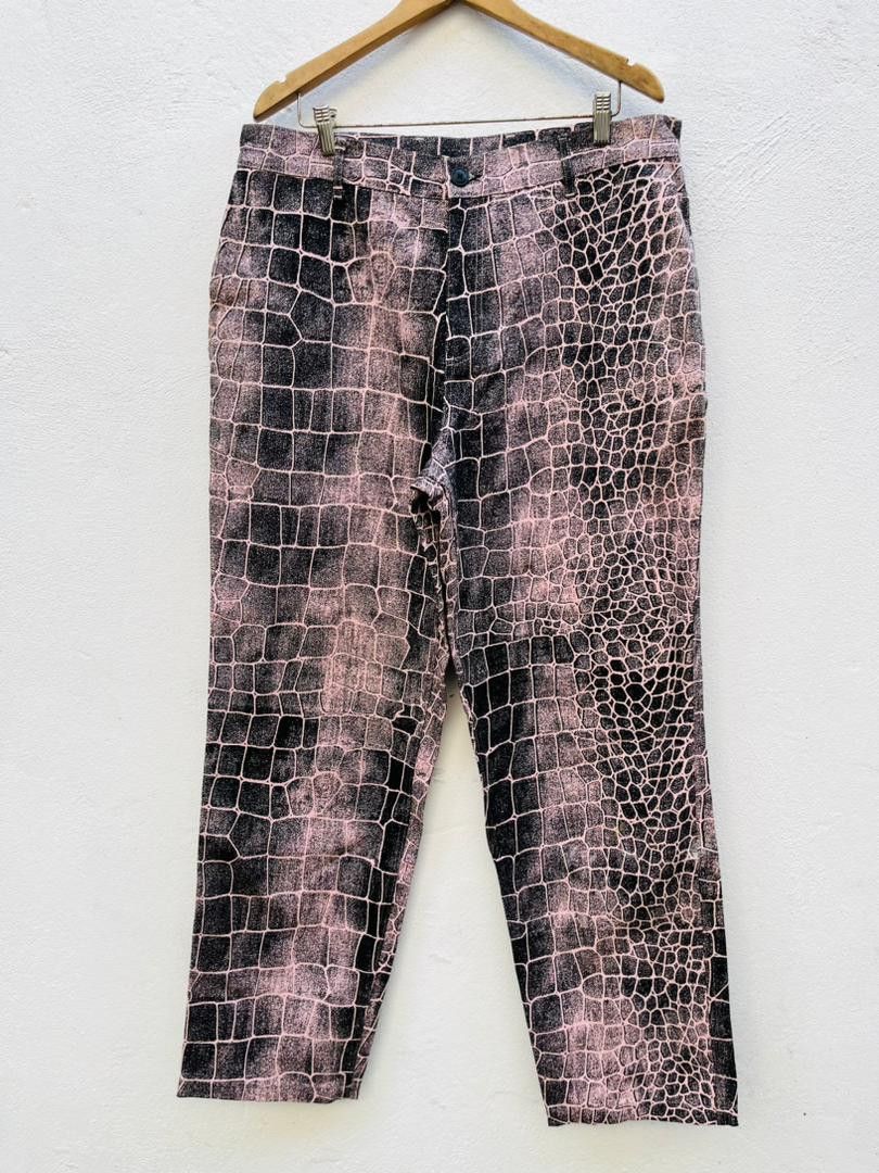 Japanese Brand Vintage SNS Snake Skin Design Hip Hop Fashion Style Size US 38 / EU 54 - 1 Thumbnail