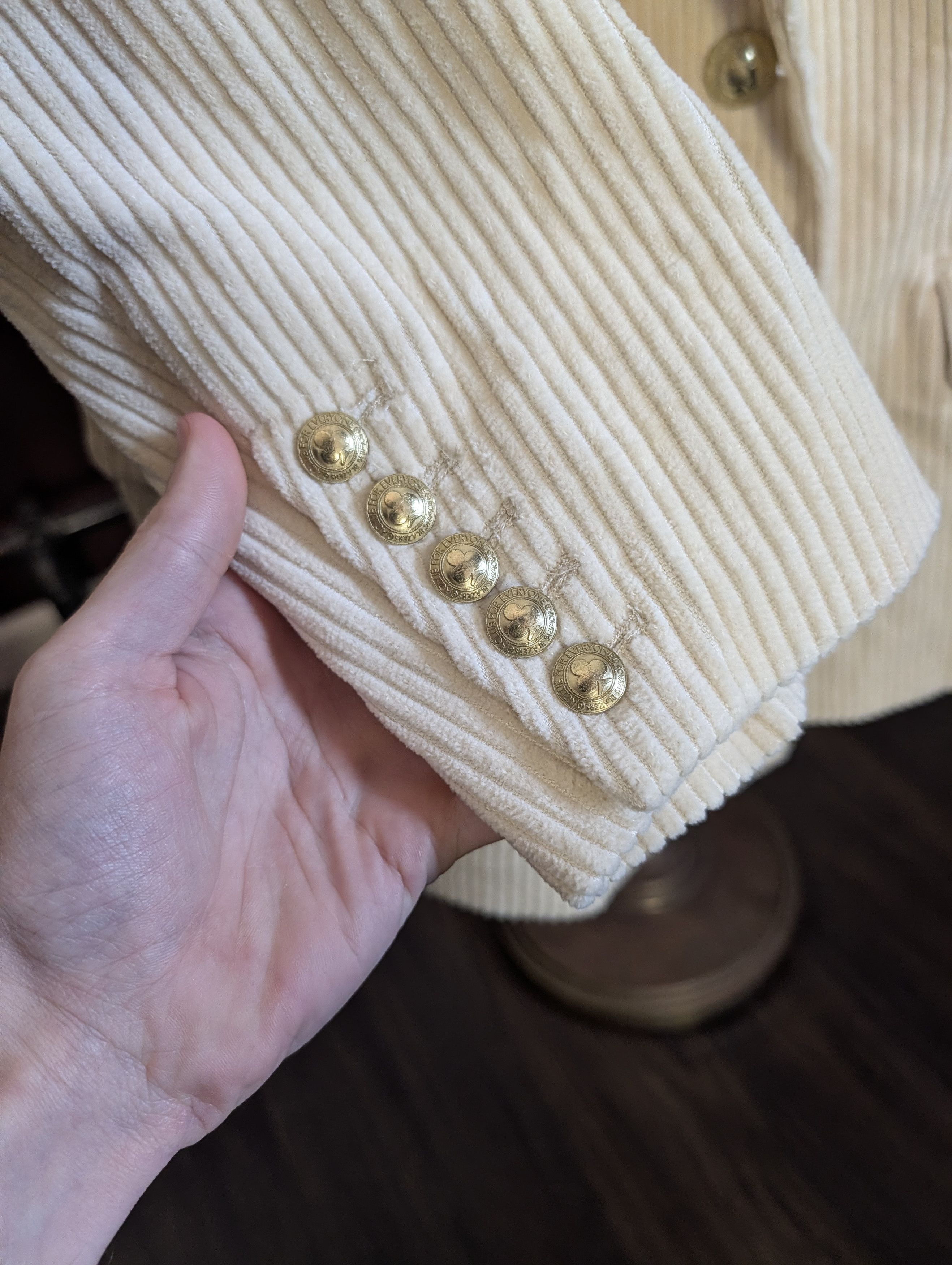 Rowing Blazers Cream corduroy gold button double breasted jacket NWT Size XL / US 12-14 / IT 48-50 - 6 Thumbnail