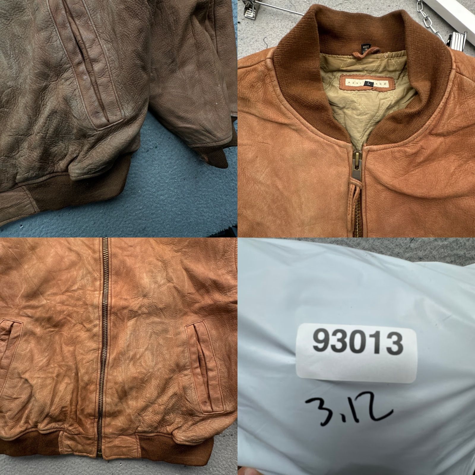 Vintage VINTAGE East Island Suede Leather Bomber Jacket Mens Large Brown Lined Bid Flight Aviator Full Zip Size US L / EU 52-54 / 3 - 9 Thumbnail