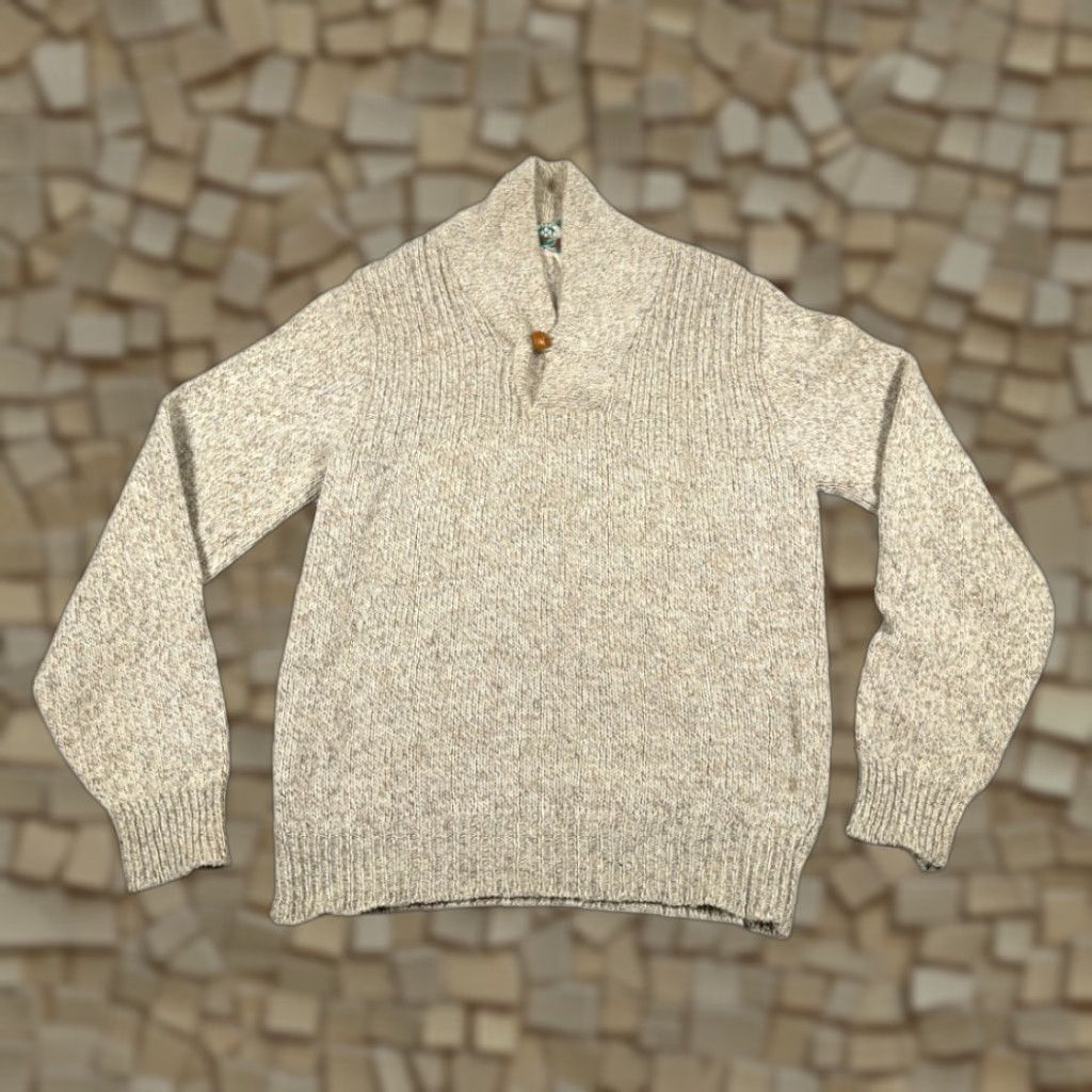 Vintage VINTAGE Appalachian Trail Sweater Mens Large Brown Wool Shawl 90s USA Knit Pullover Long Sleeve Mock Neck Shirt Size US M / EU 48-50 / 2 - 1 Thumbnail