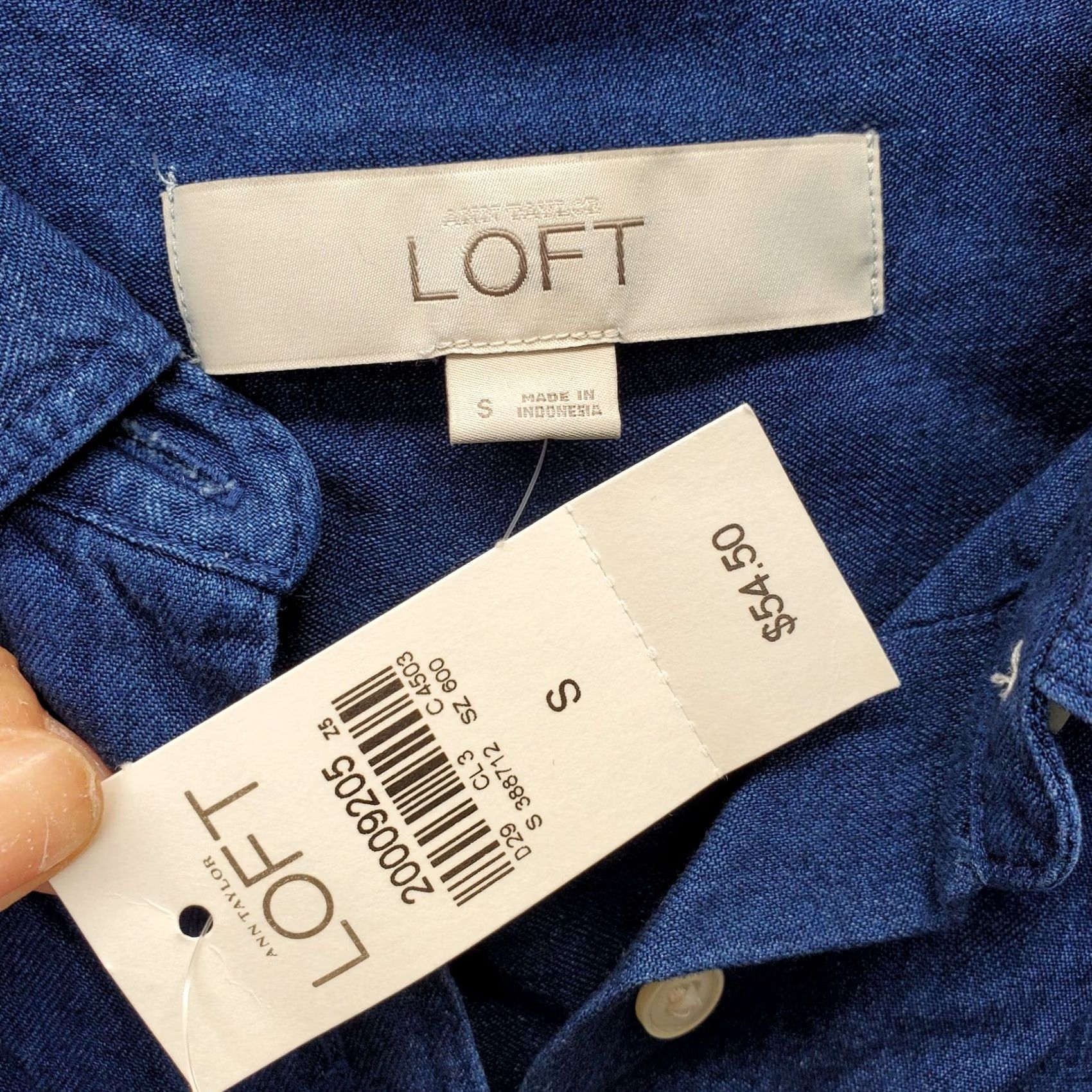 Loft LOFT Shirt Women S Navy Soft Stretch Long Sleeve Collared Button Up High Low Hem - Size S - Navy - Women - Button-Up - Casual Shirt Size S / US 4 / IT 40 - 5 Thumbnail