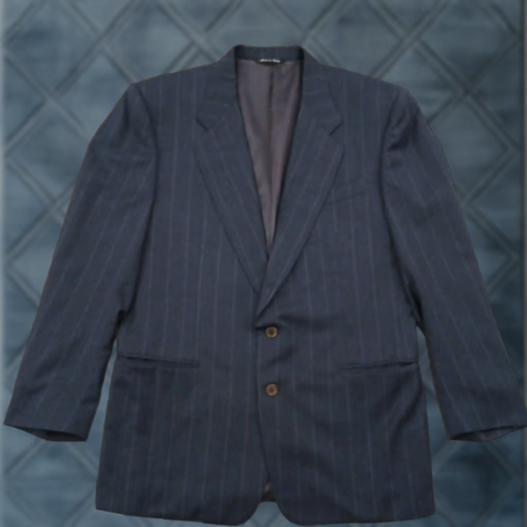 Canali Blazer Mens 42 Gray Pin Stripe Wool Two Button Ventless Italy