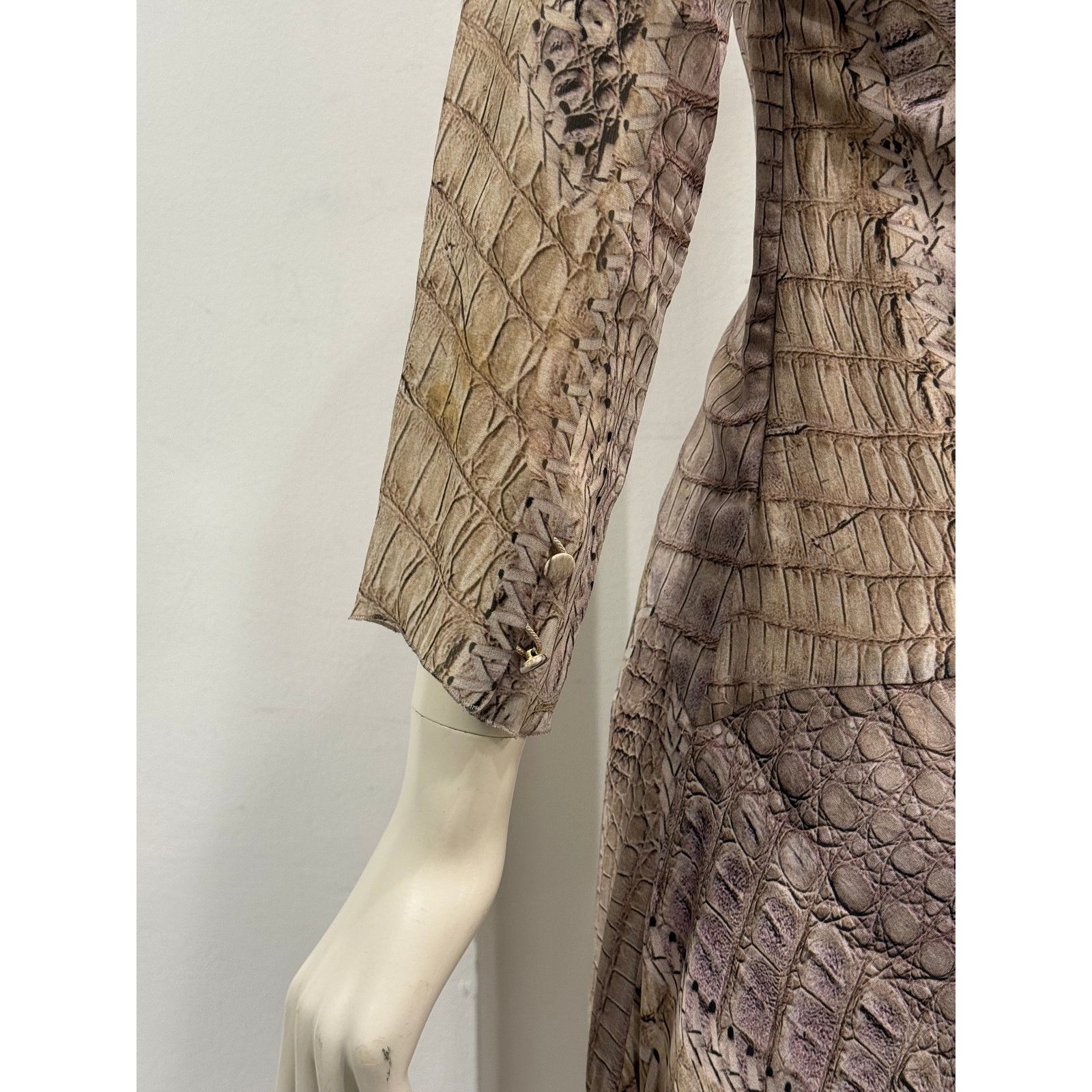 Roberto Cavalli S/S2011 Roberto Cavalli silk crocodile print fringe dress Size S / US 4 / IT 40 - 10 Thumbnail
