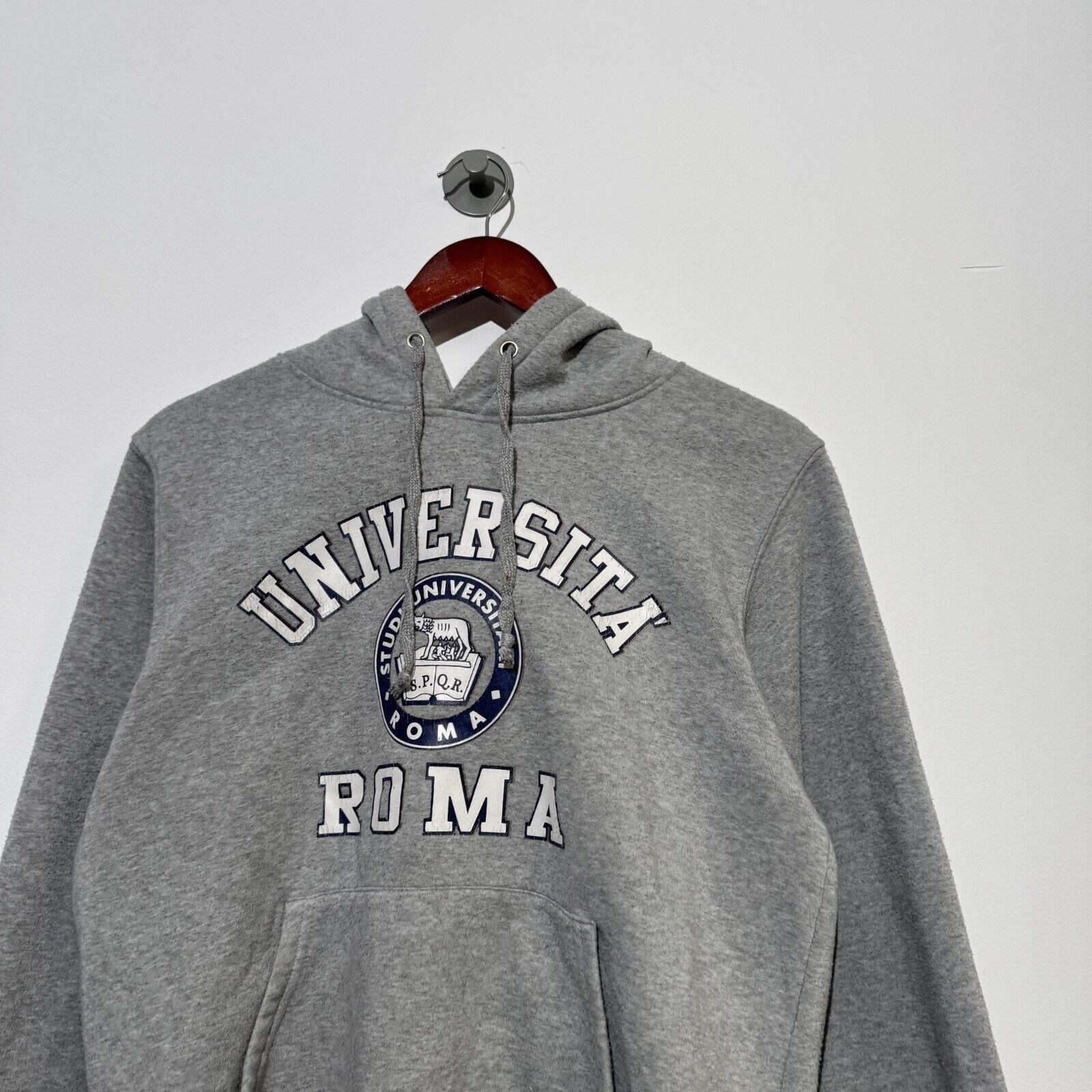 Vintage Vintage Unisex Gray Cotton Hoodie Size S University of Roma Size US S / EU 44-46 / 1 - 6 Thumbnail