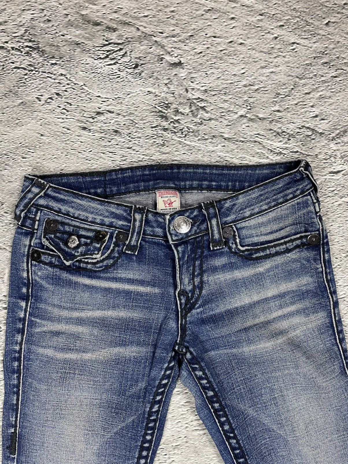 True Religion True Religion navy blue jeans black thick stitching Billy Size 27" / US 4 / IT 40 - 5 Thumbnail