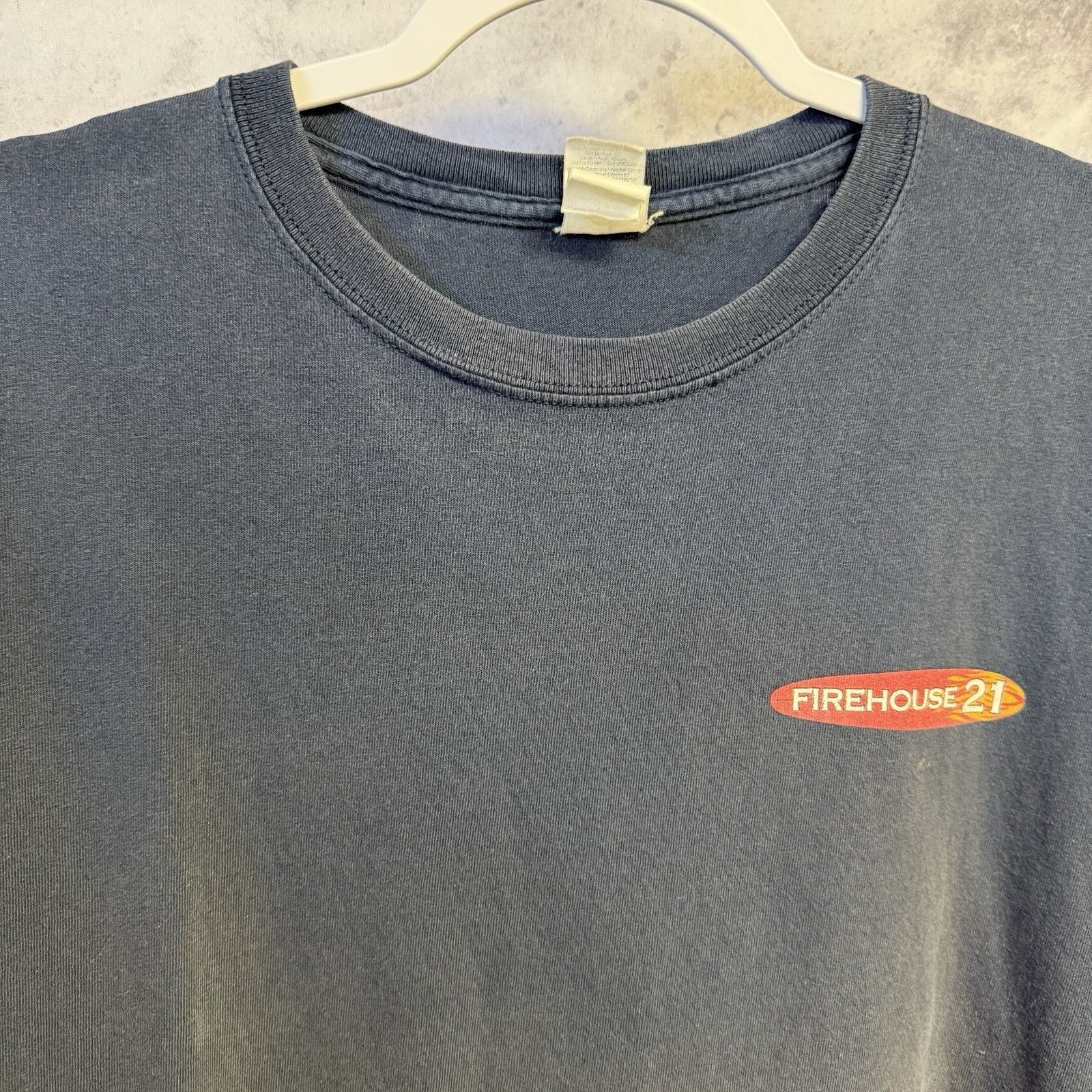 Vintage VTG Pacific Beach Fire Station T Shirt Mens XXL 26x26.5 Blue Size US XXL / EU 58 / 5 - 4 Thumbnail