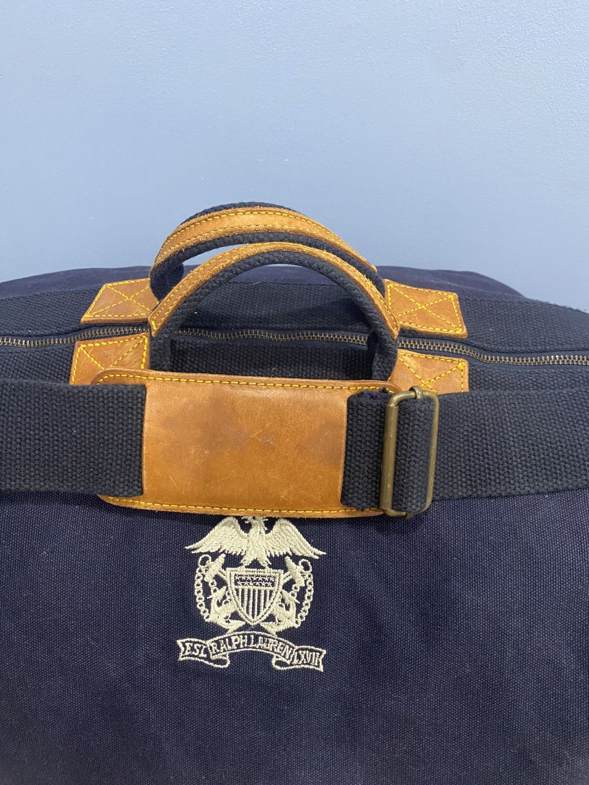 Polo Ralph Lauren RALPH LAUREN Navy Canvas Leather Trim Crossbody bag Size ONE SIZE - 2 Thumbnail